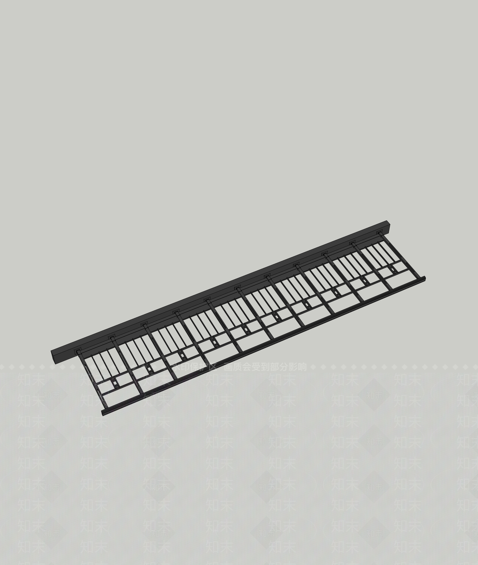 现代围栏护栏SU模型下载【ID:1193153690】