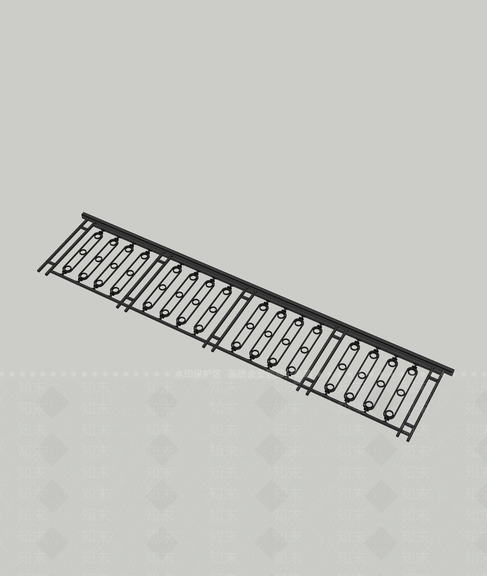 现代围栏护栏SU模型下载【ID:1193154582】