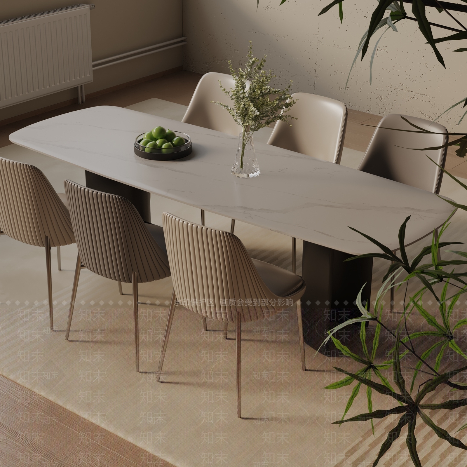 现代餐桌3D模型下载【ID:1193155162】