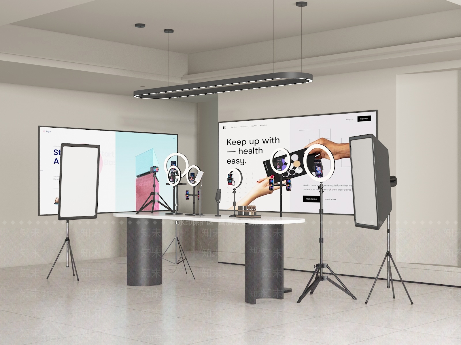 现代直播间3D模型下载【ID:1193155491】