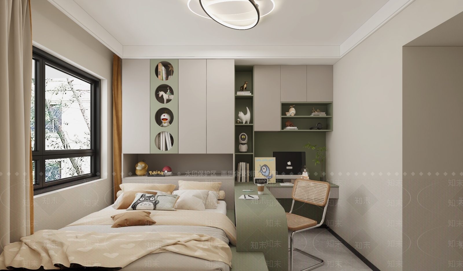 现代榻榻米卧室3D模型下载【ID:1193156560】