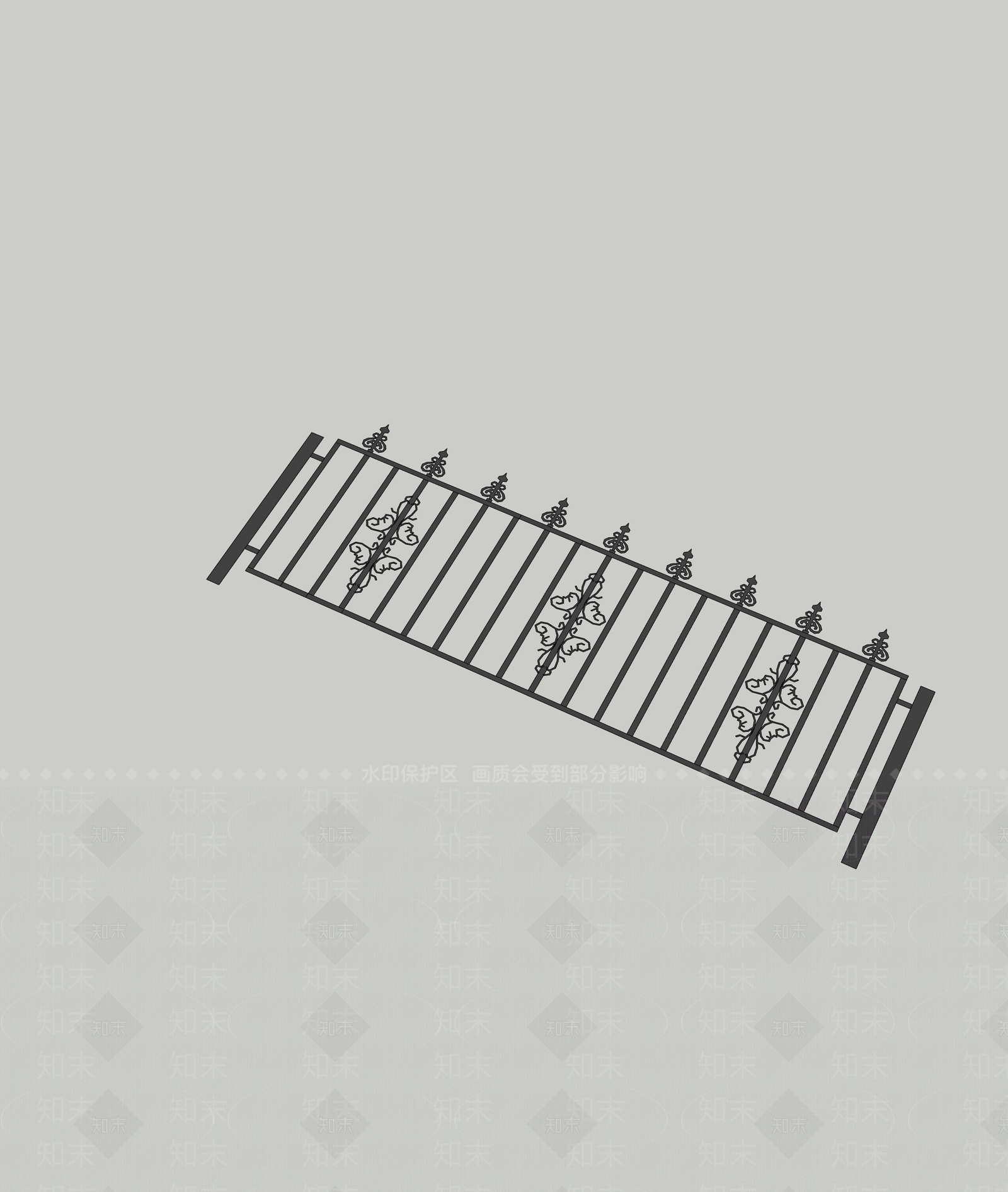 现代围栏护栏SU模型下载【ID:1193157671】