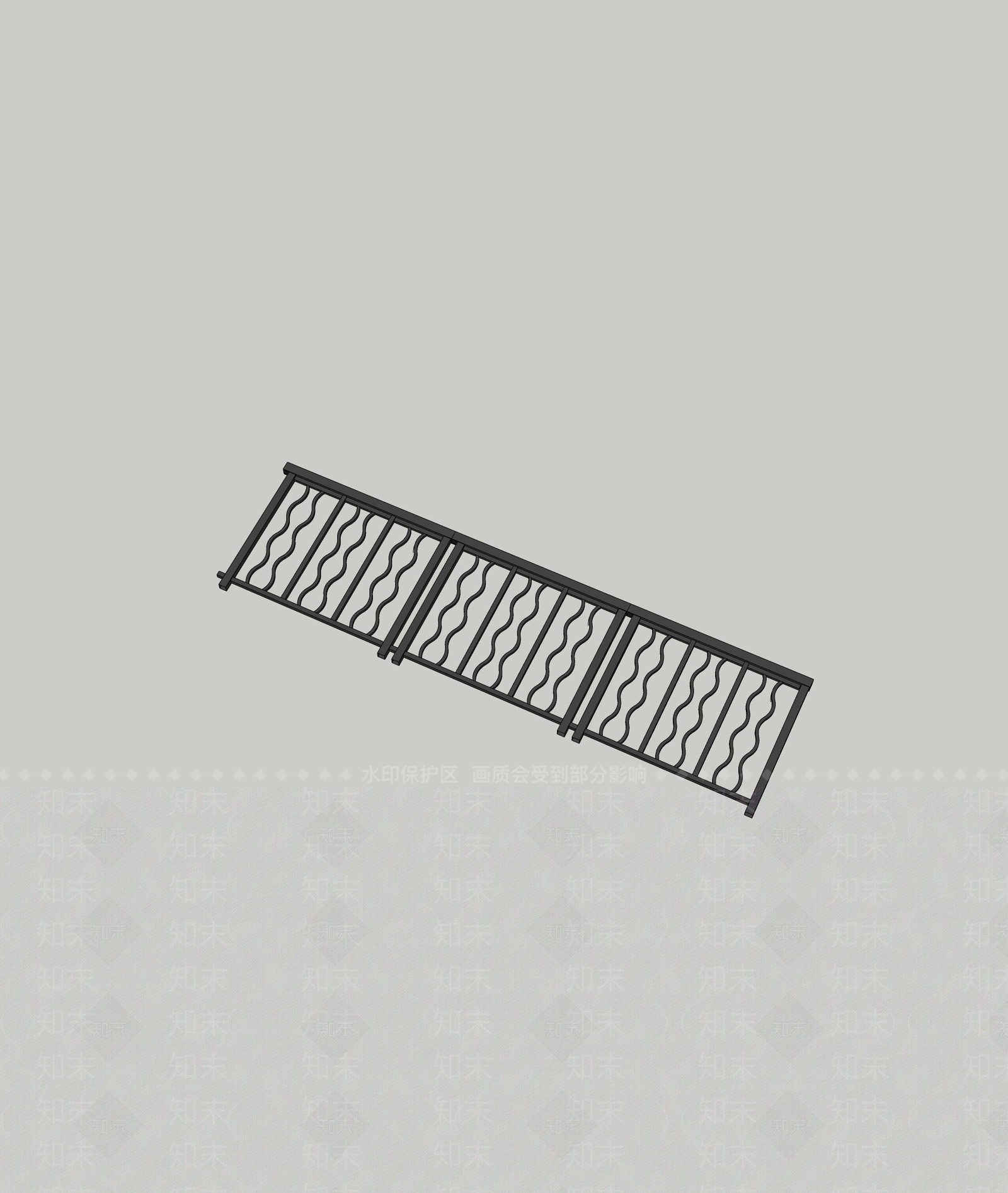 现代围栏护栏SU模型下载【ID:1193158473】