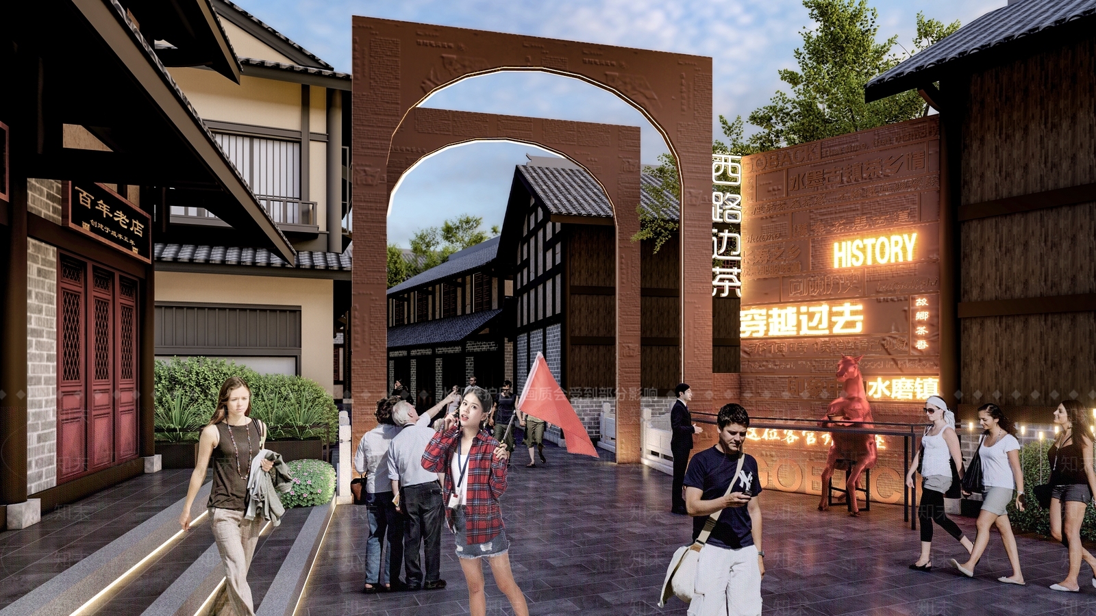 现代入口大门SU模型下载【ID:1193159817】