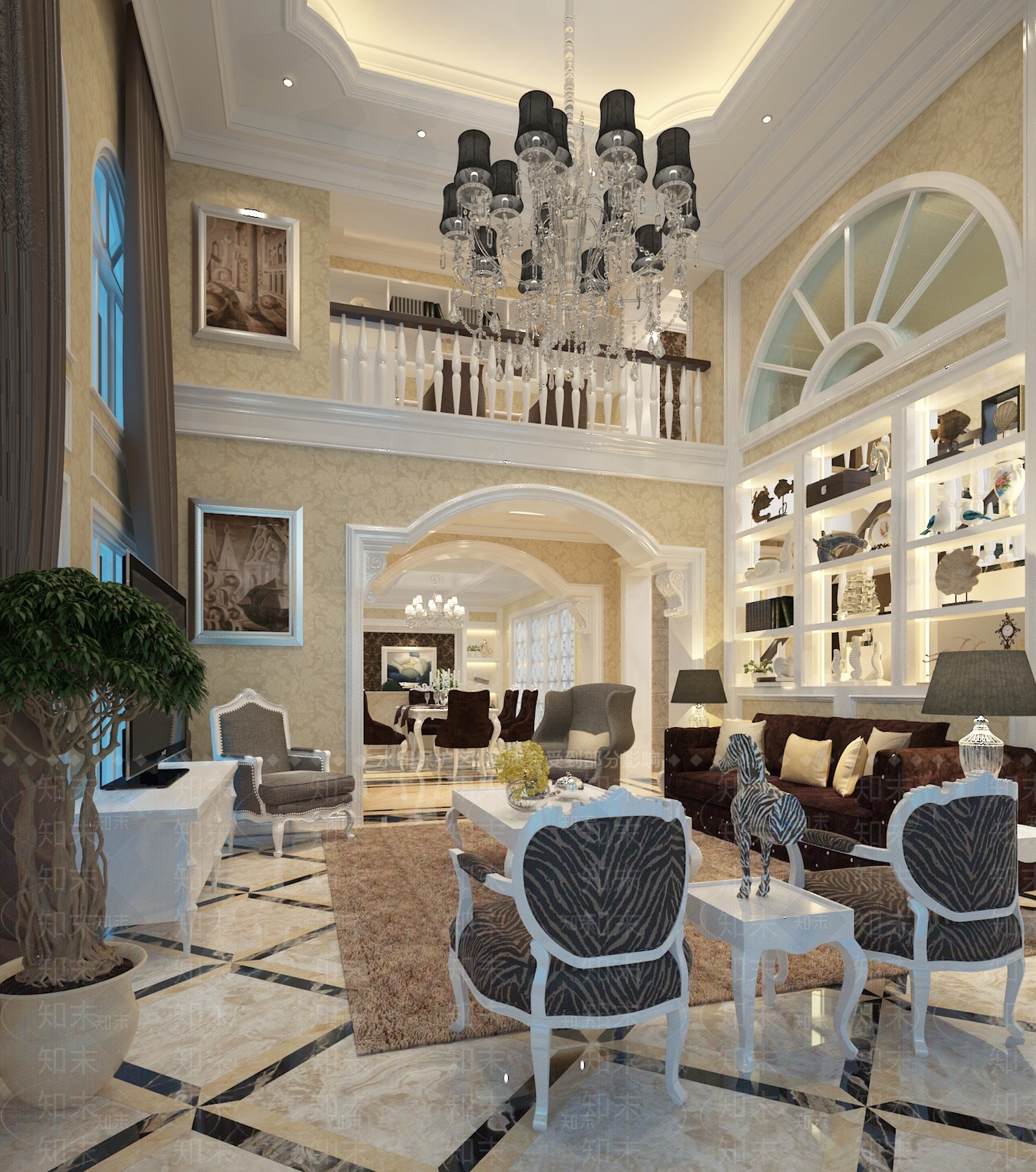 简欧客餐厅3D模型下载【ID:1193160083】