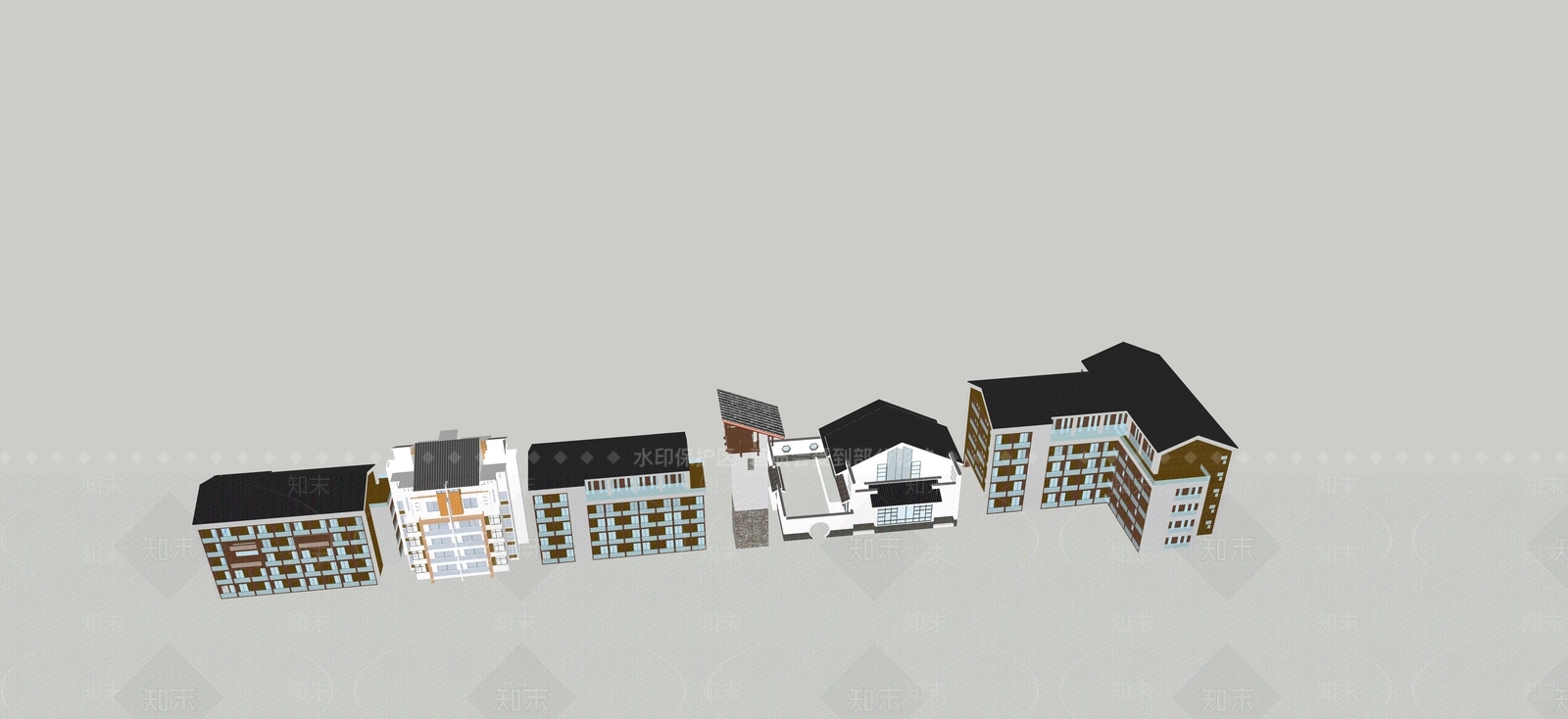 现代民宿建筑SU模型下载【ID:1193163355】