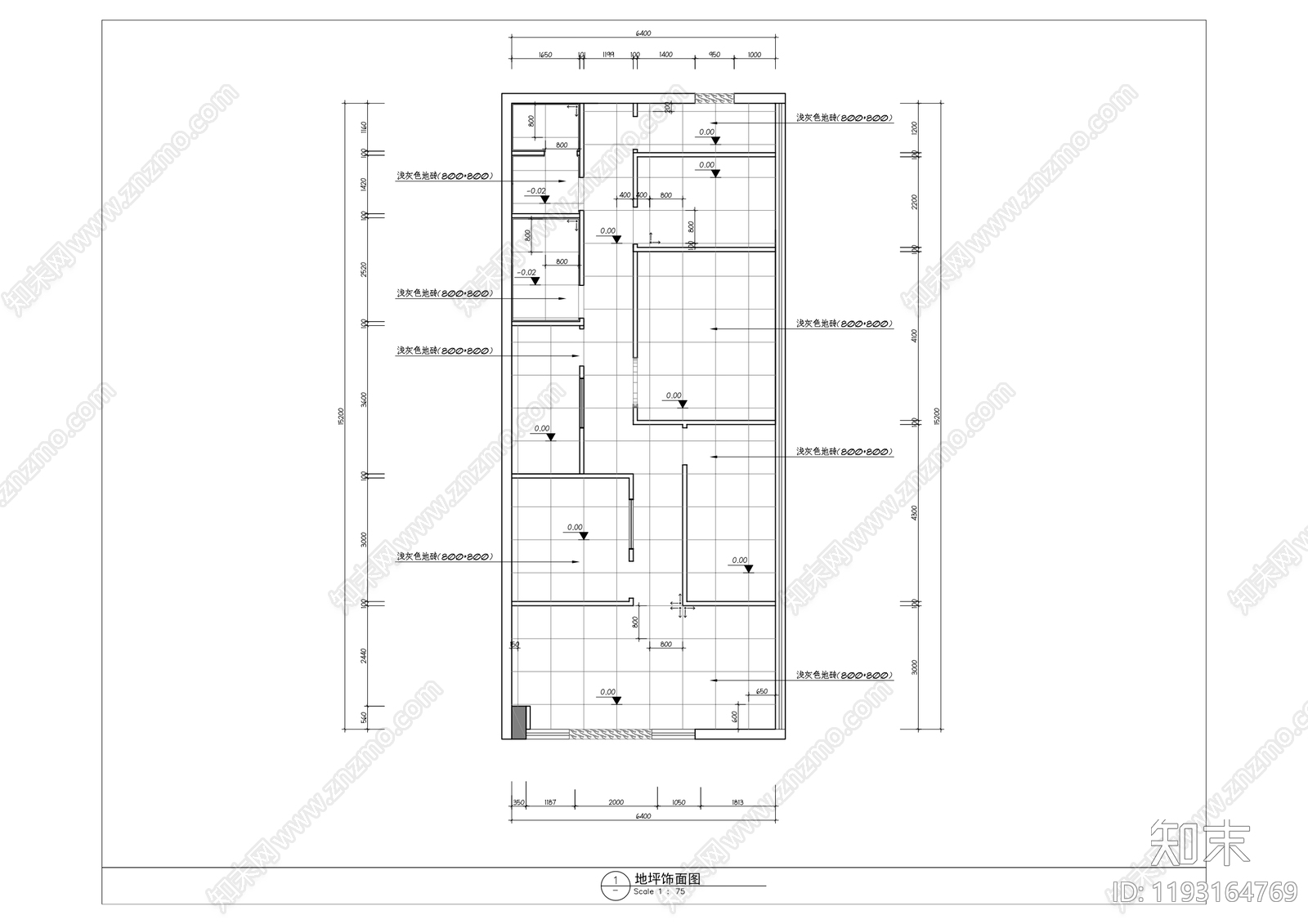现代简约美容院cad施工图下载【ID:1193164769】