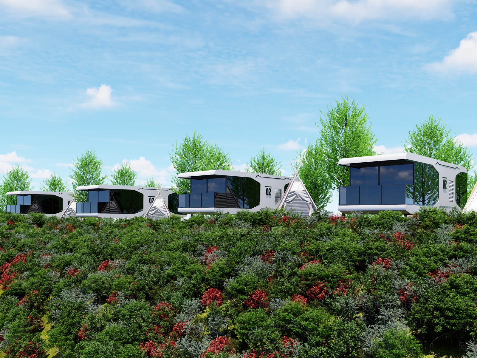 现代房车营地3D模型下载【ID:1193165563】