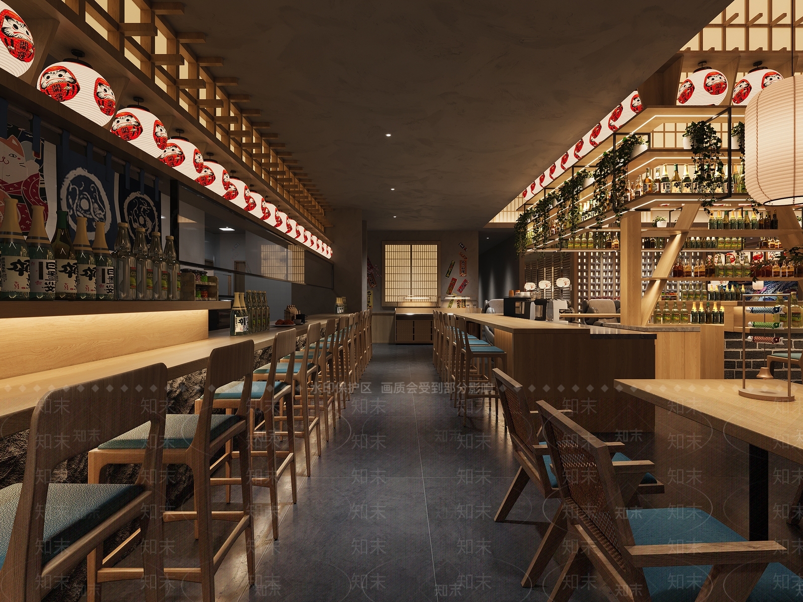 日式日料店3D模型下载【ID:1193174157】