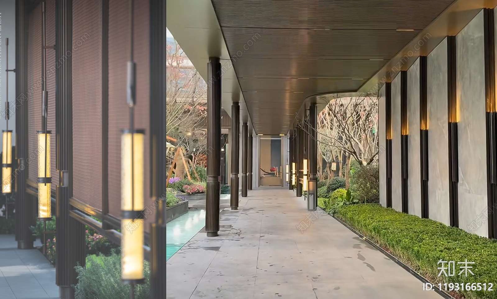 轻奢新中式廊架施工图下载【ID:1193166512】