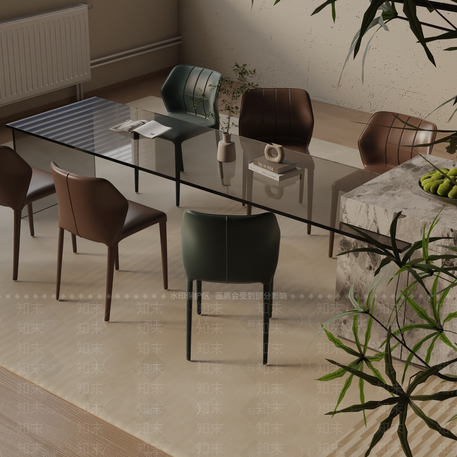 现代餐桌3D模型下载【ID:1193167636】