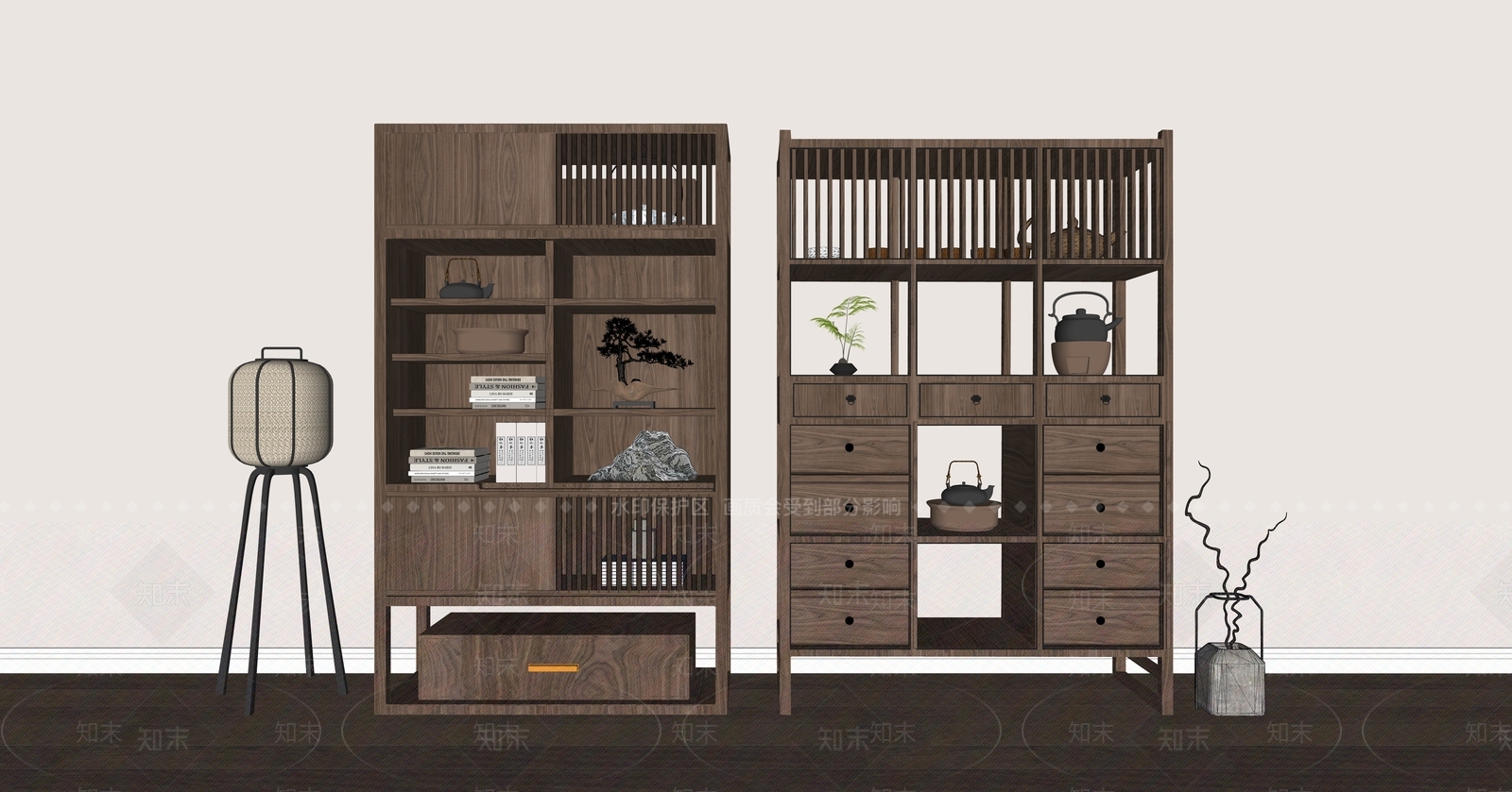 新中式中式博古架SU模型下载【ID:1193168042】