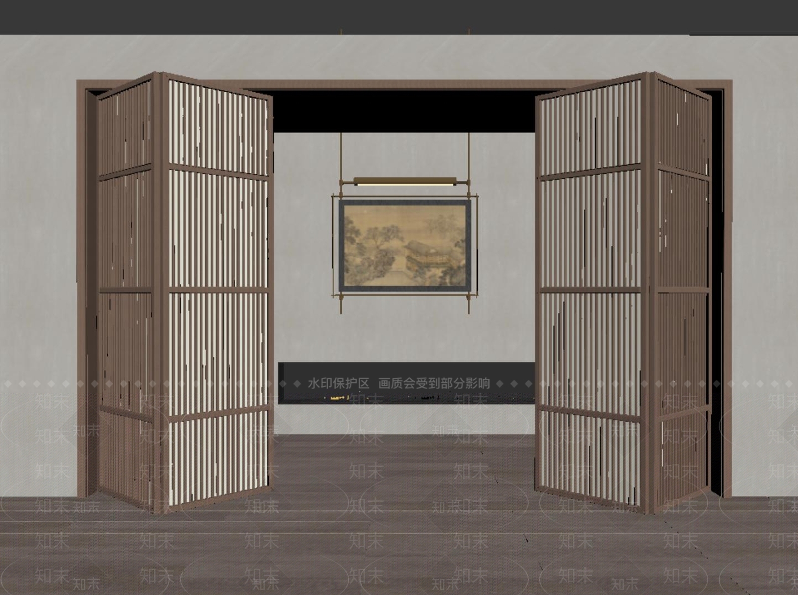 新中式折叠门SU模型下载【ID:1193168983】