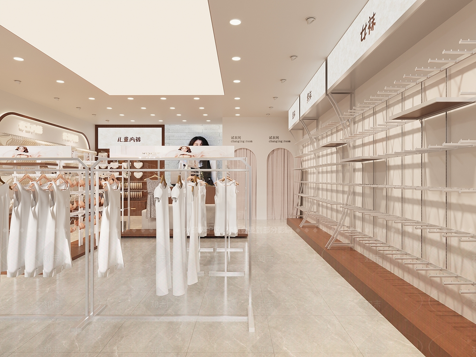 简约中古服装店3D模型下载【ID:1193170665】