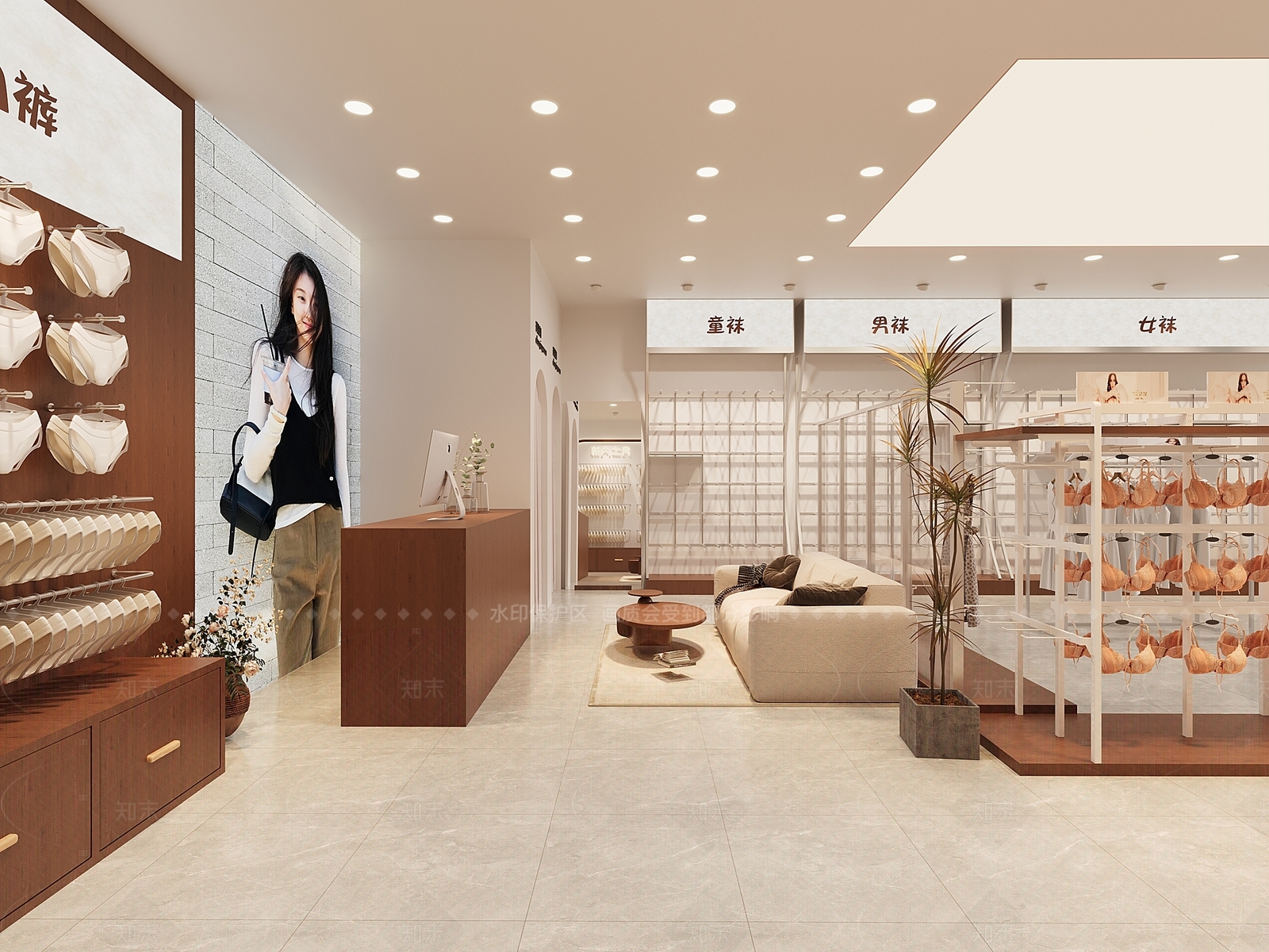 简约中古服装店3D模型下载【ID:1193170665】