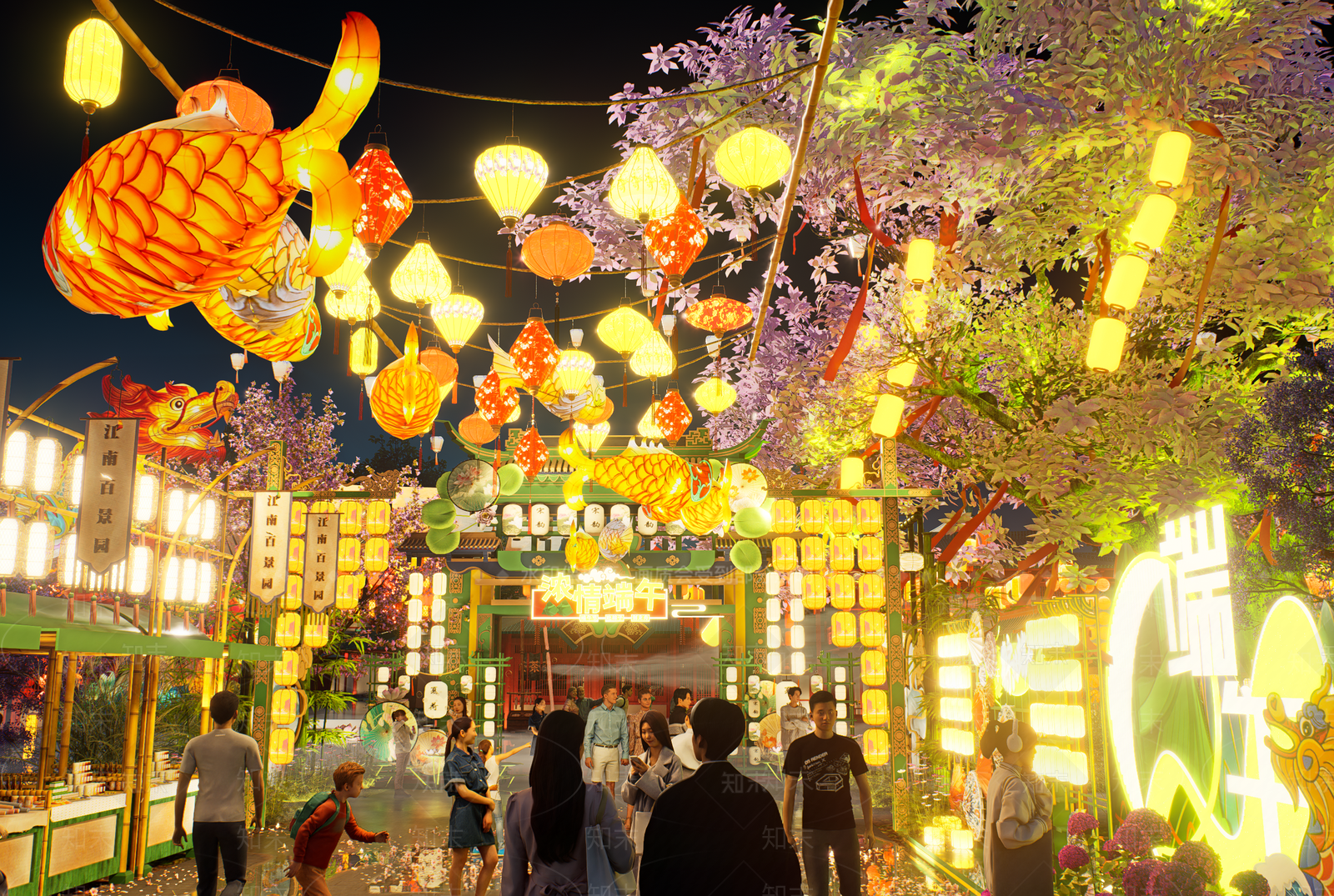 新中式中式商业街SU模型下载【ID:1193173550】