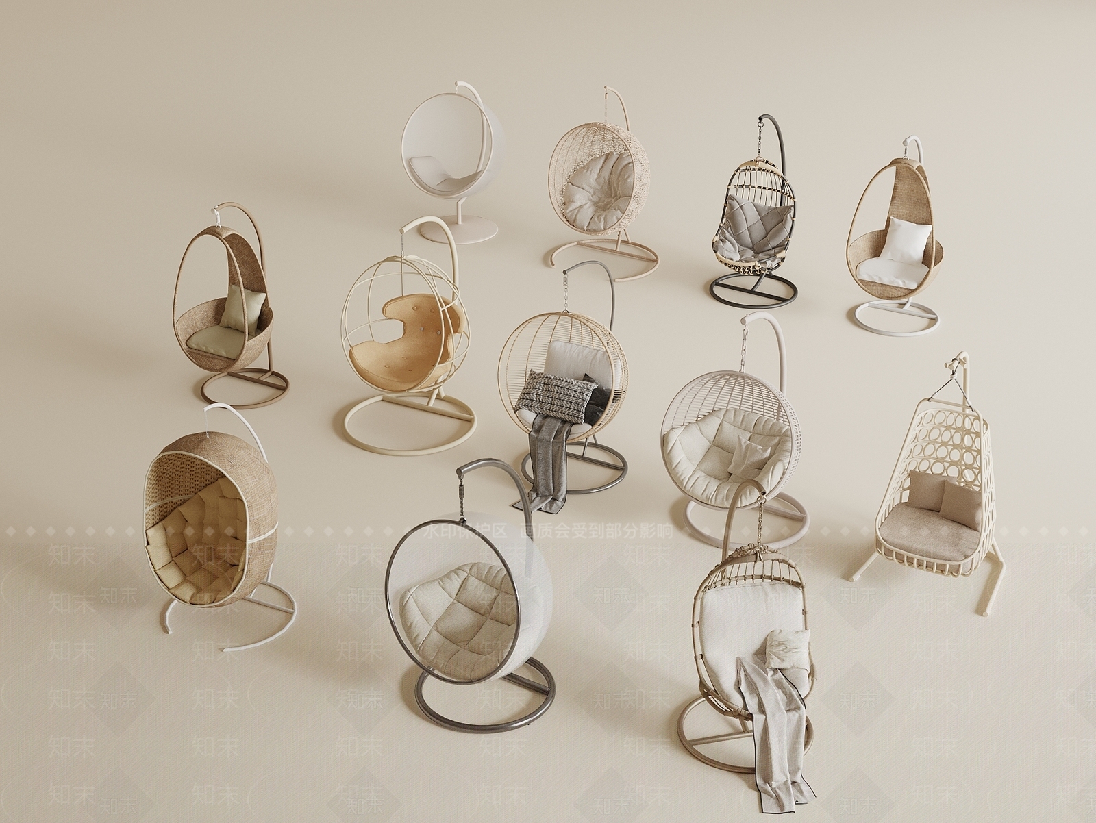 现代吊椅3D模型下载【ID:1193174049】