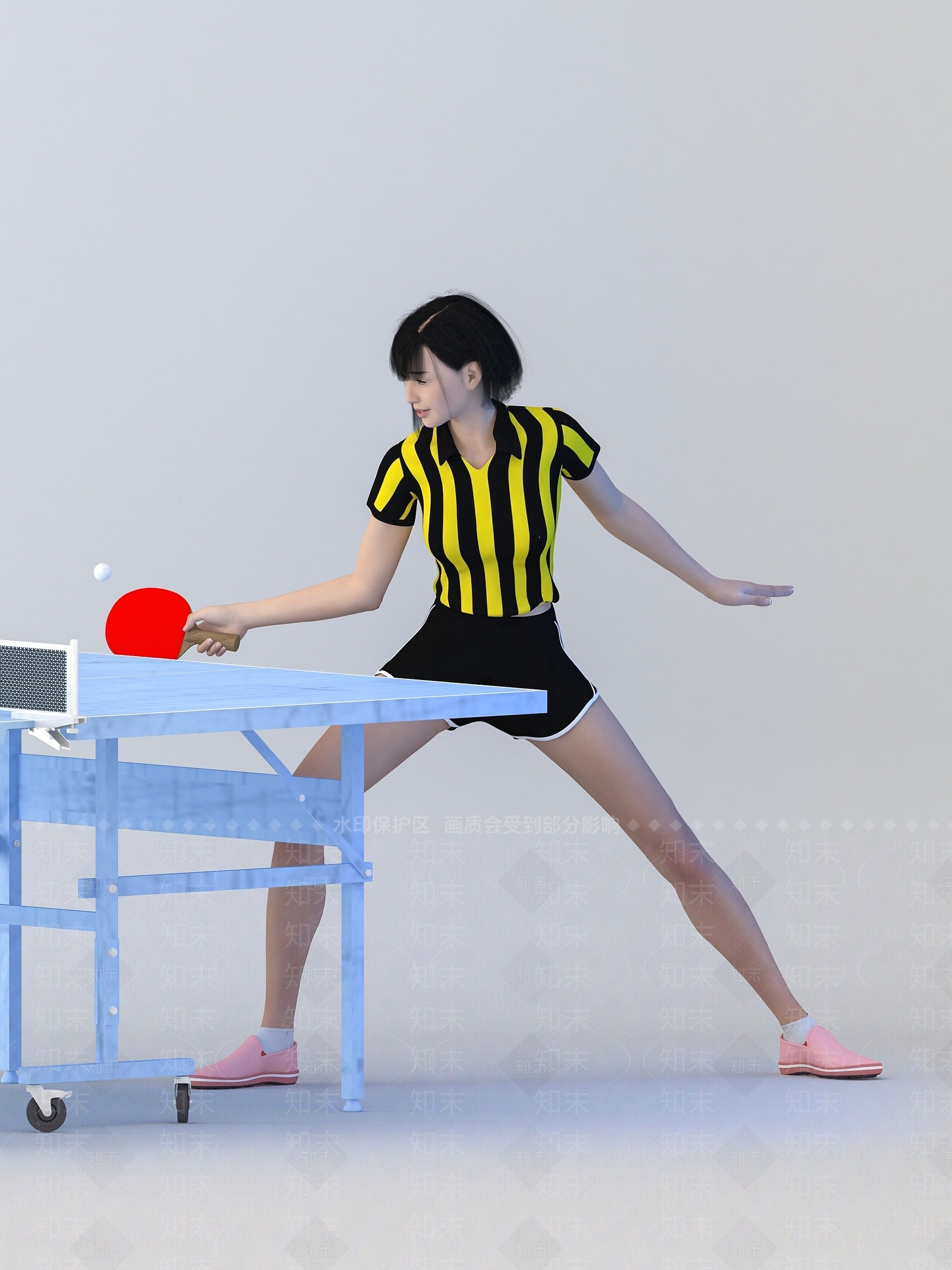 现代乒乓球人物3D模型下载【ID:1193182426】
