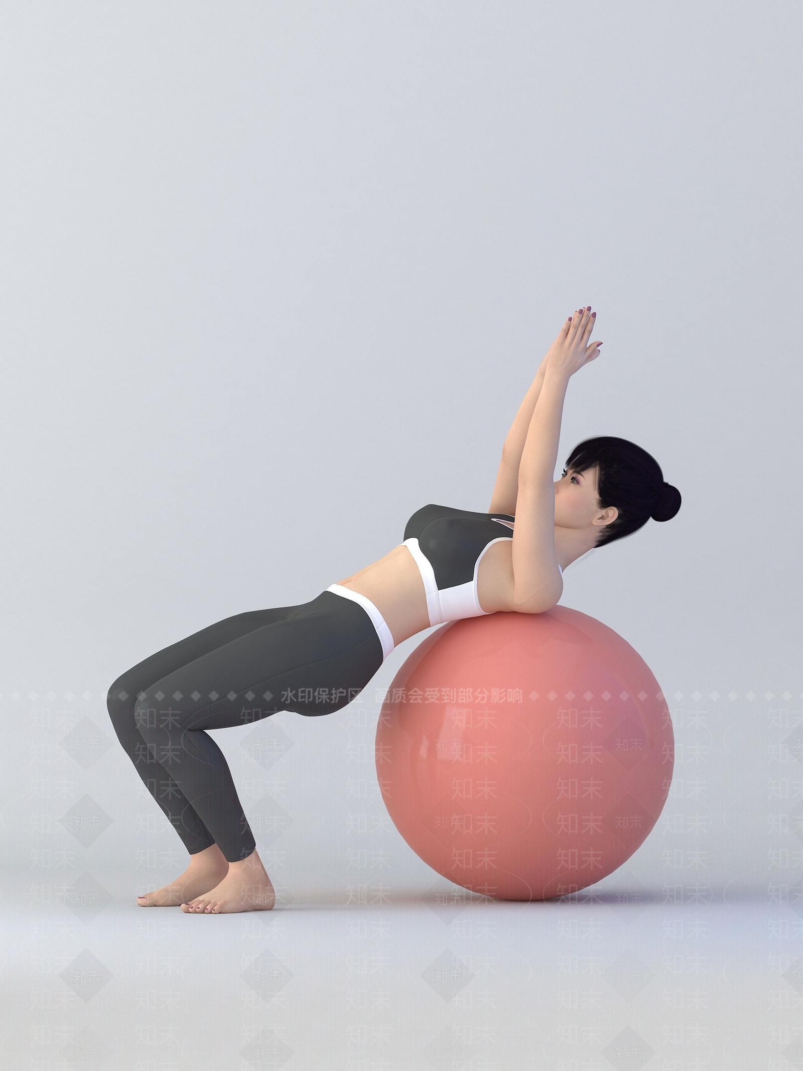 现代球体瑜伽3D模型下载【ID:1193182559】