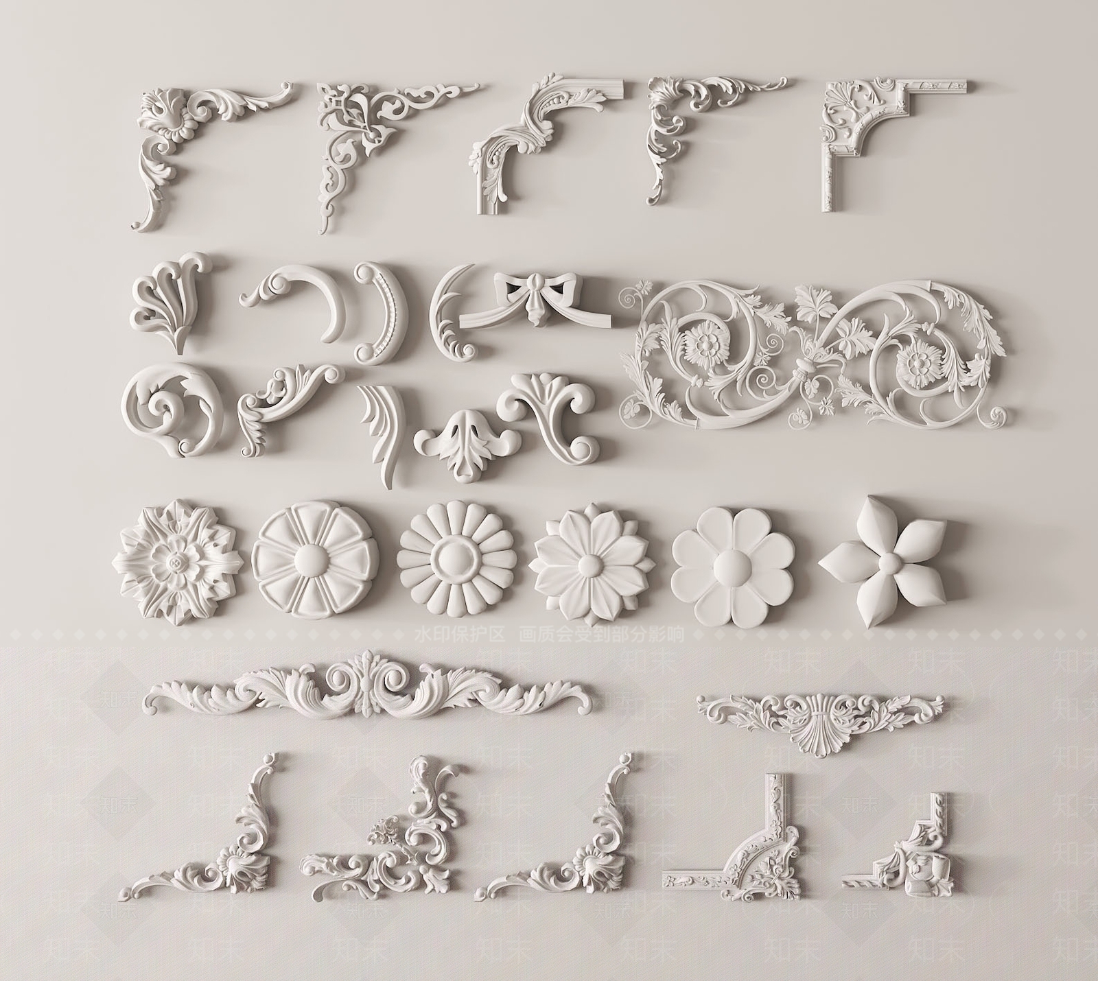 法式雕花3D模型下载【ID:1193183169】