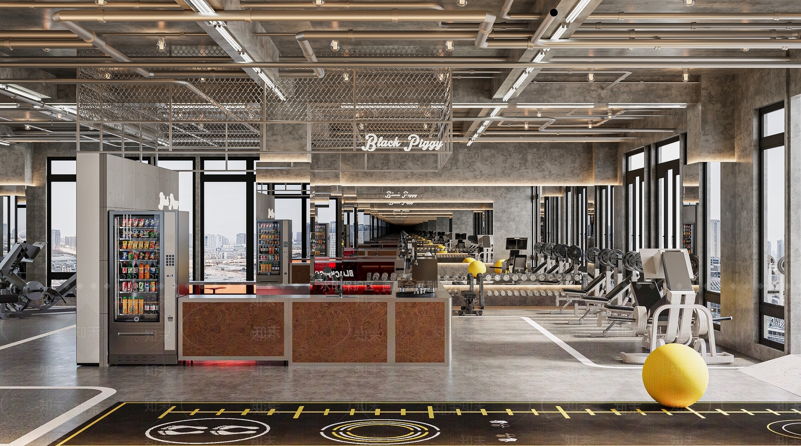 现代工业健身房3D模型下载【ID:1193185678】