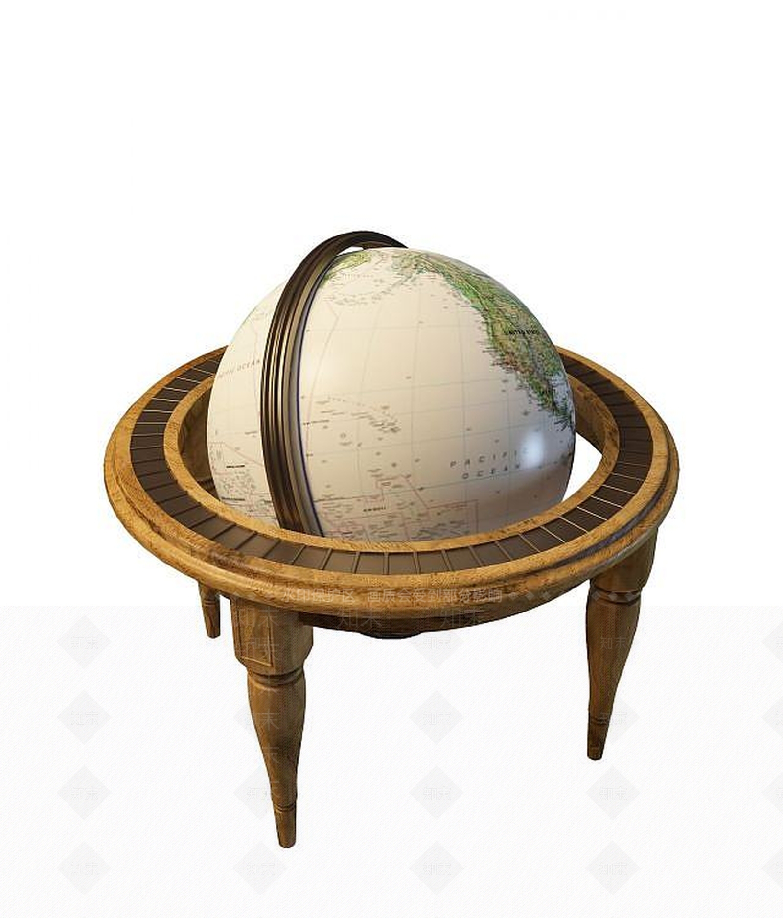 现代地球仪3D模型下载【ID:1193186613】