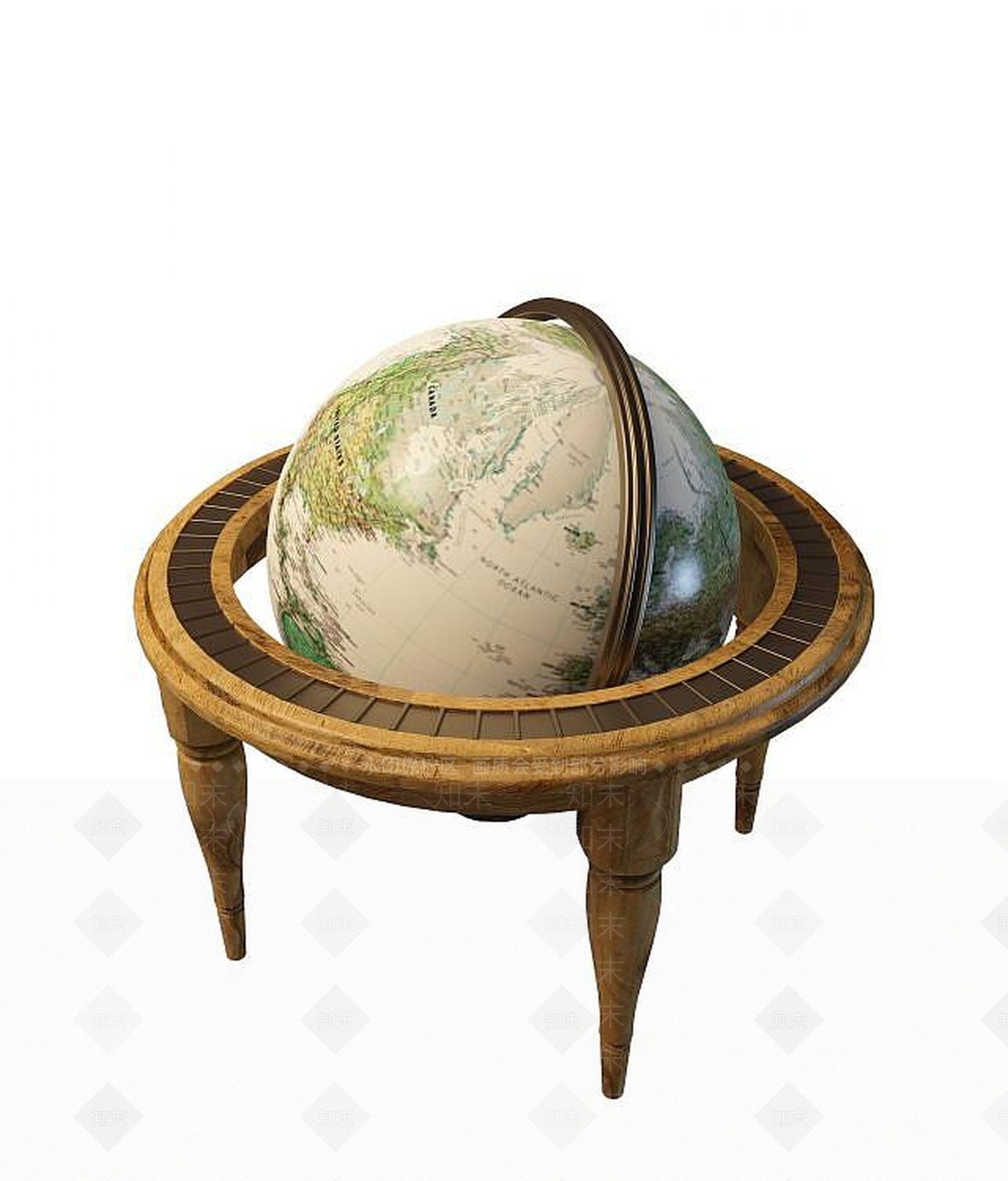 现代地球仪3D模型下载【ID:1193186613】