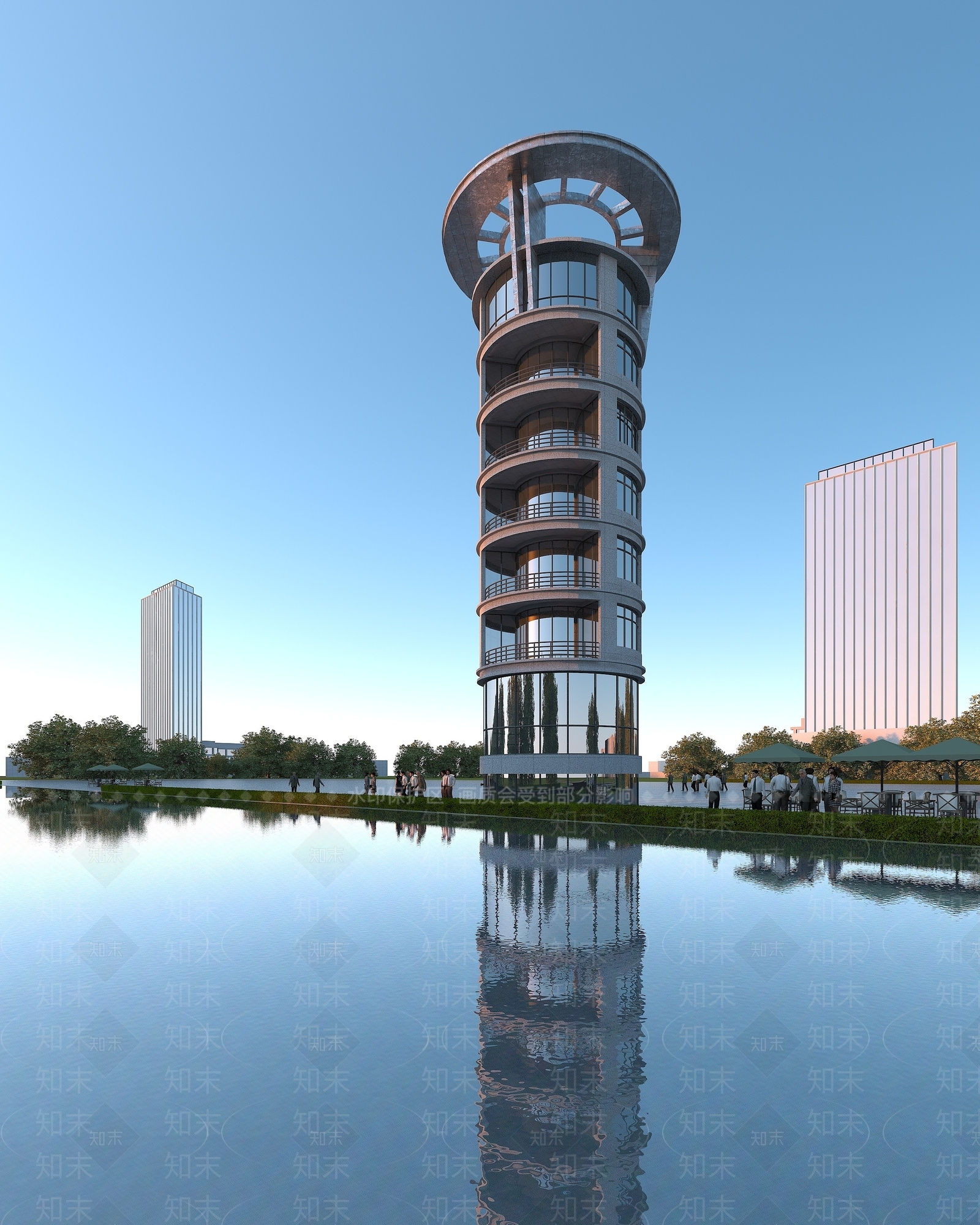 现代塔楼3D模型下载【ID:1193187785】