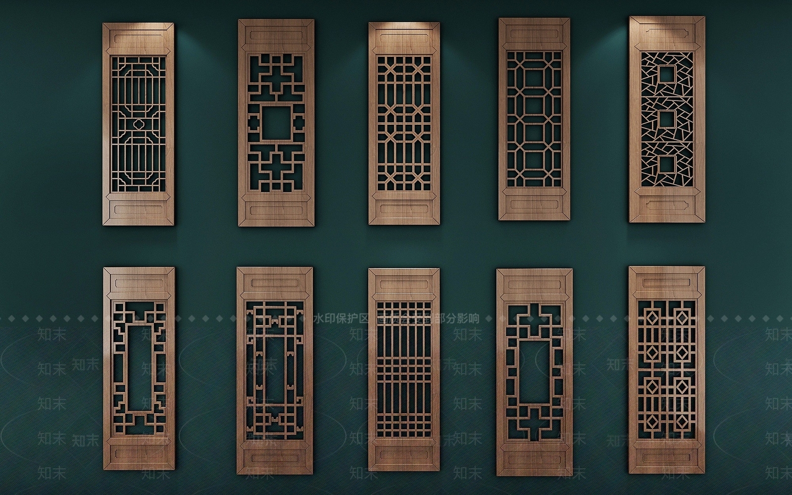 新中式窗花花格窗户3D模型下载【ID:1193187889】