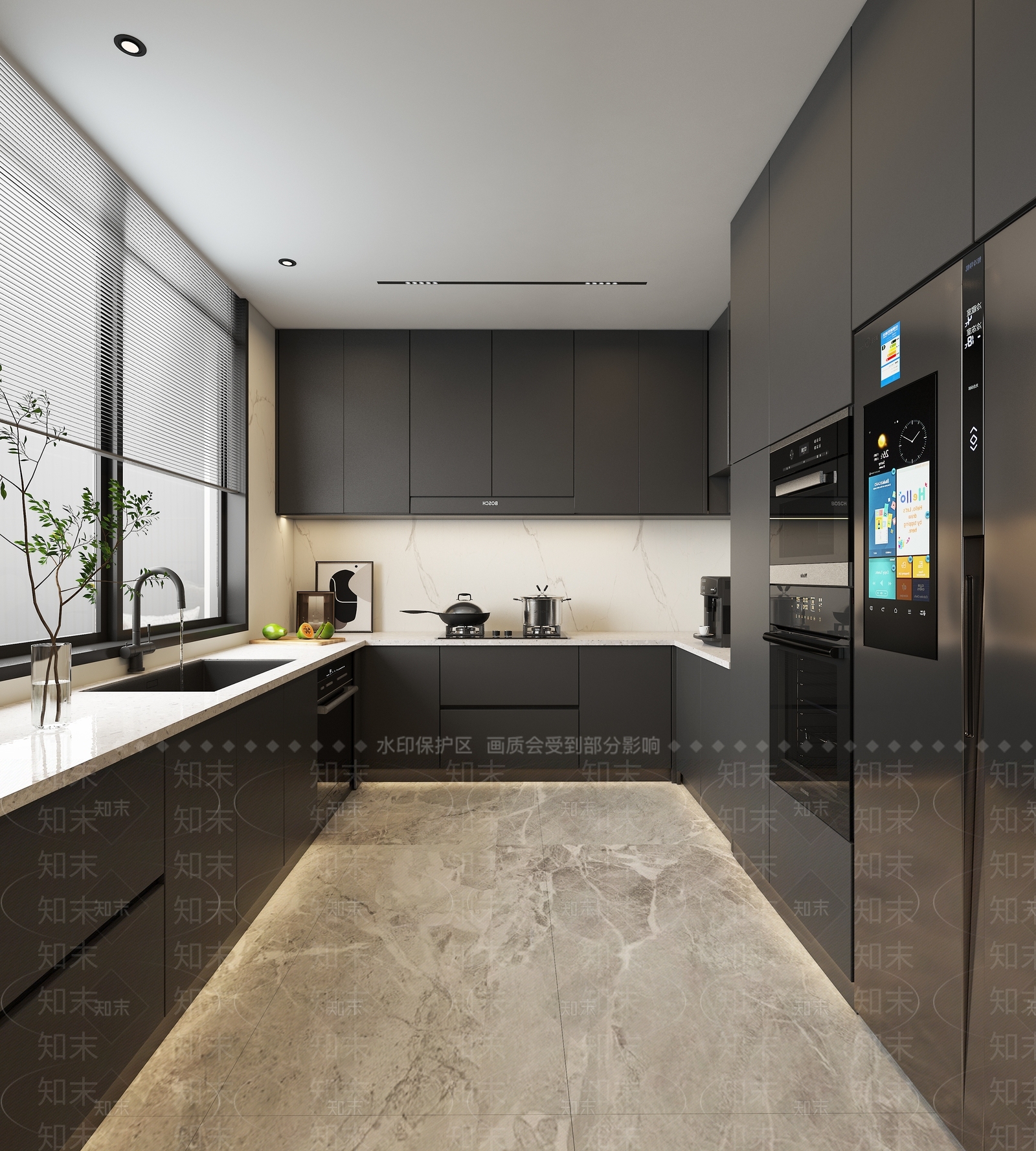 现代意式封闭式厨房3D模型下载【ID:1193193477】