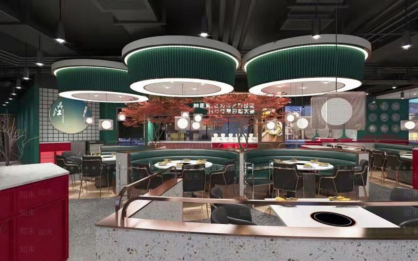 现代火锅烤鱼卡座明档3D模型下载【ID:1193194259】