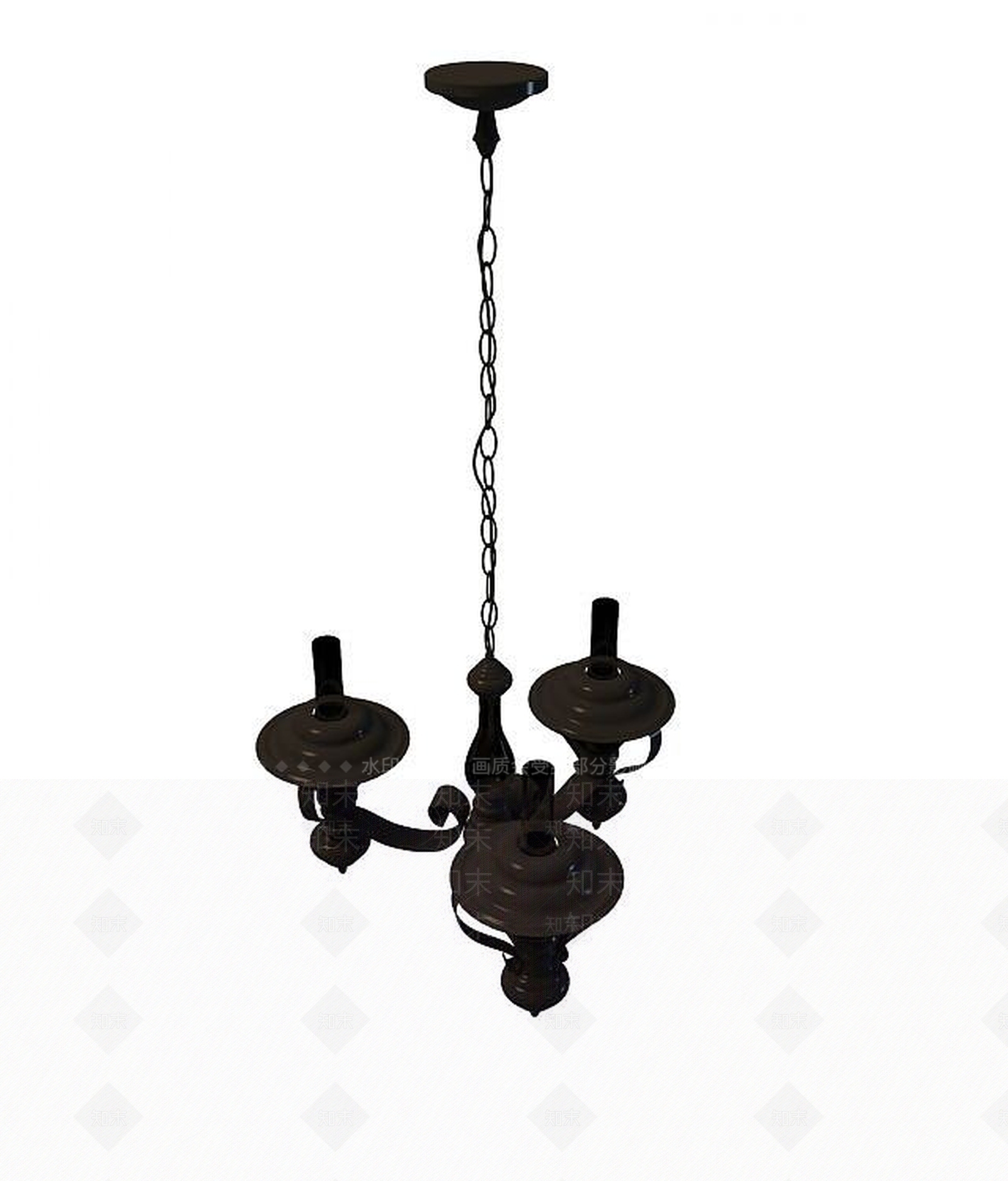 现代铁艺复古吊灯3D模型下载【ID:1193194755】