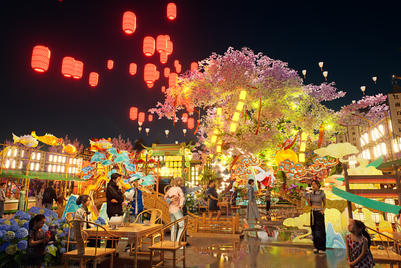 新中式中式茶餐厅SU模型下载【ID:1193206415】