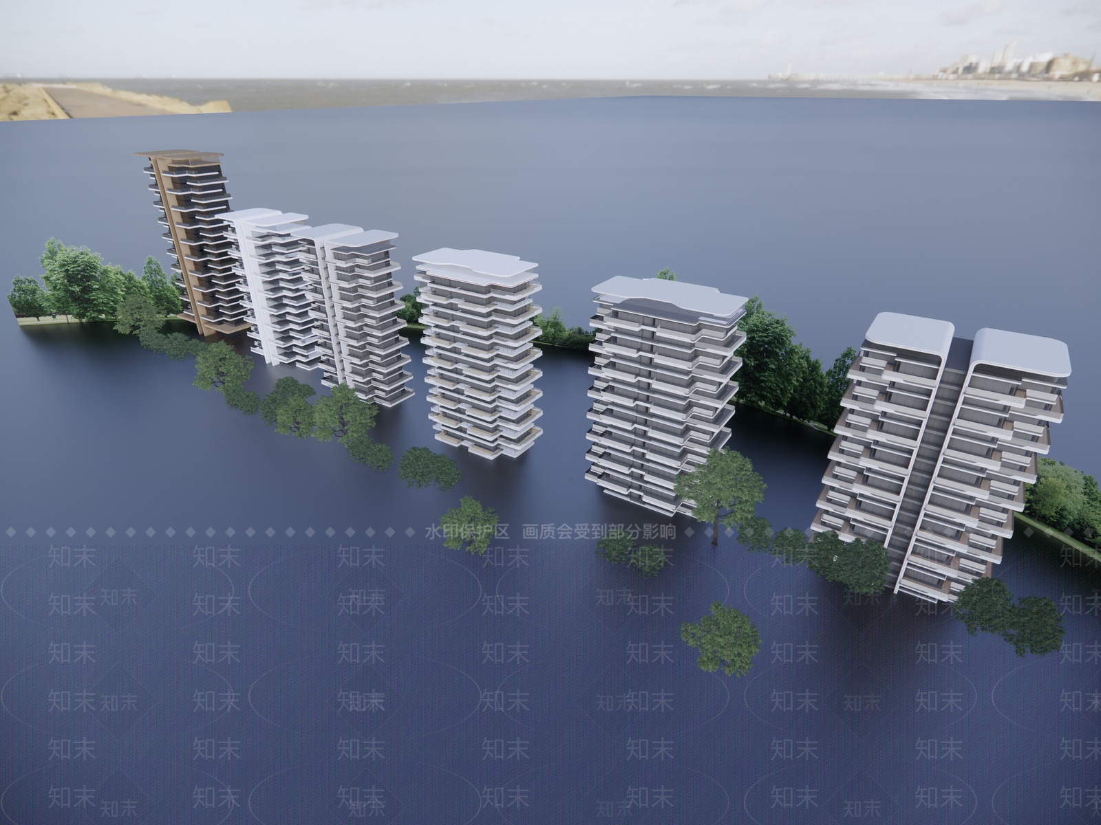 现代简约高层住宅SU模型下载【ID:1193206960】