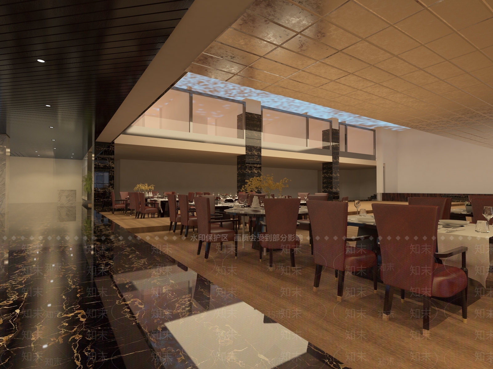 现代轻奢西餐厅3D模型下载【ID:1193207429】
