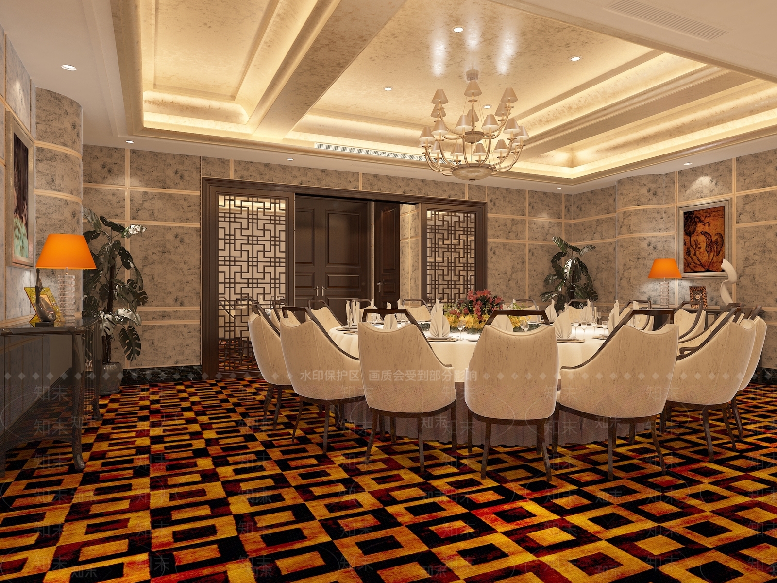 现代简约包厢3D模型下载【ID:1193208177】