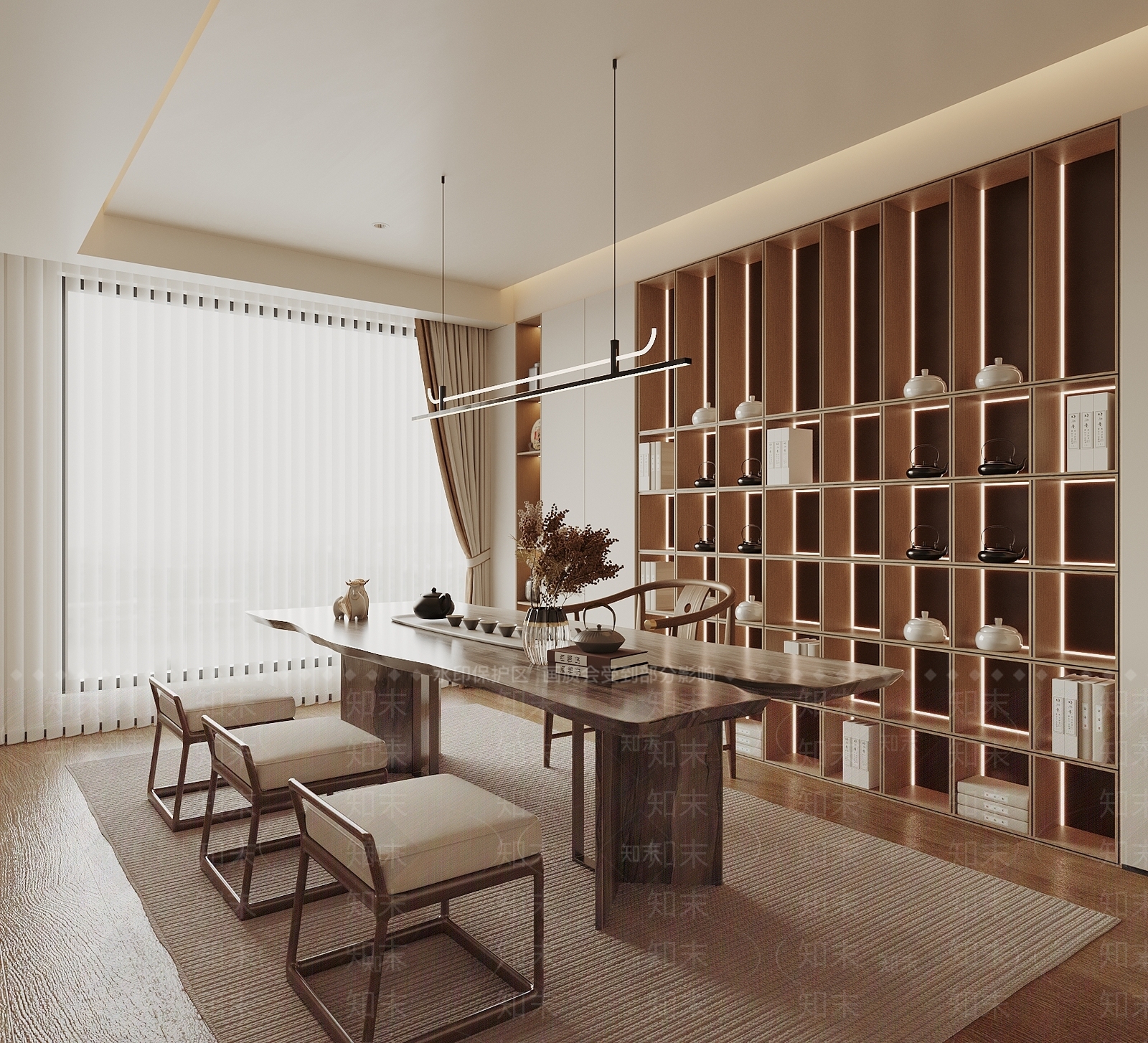 新中式茶室3D模型下载【ID:1193212679】