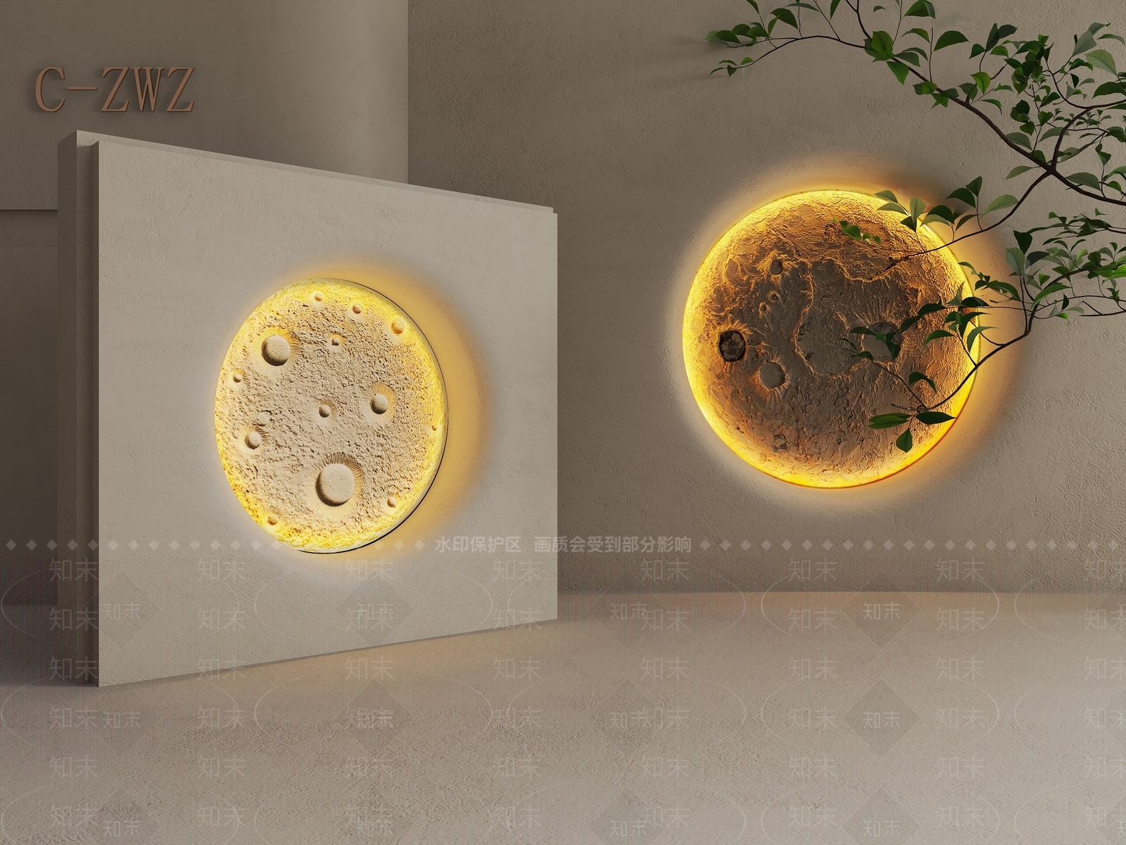 现代壁灯3D模型下载【ID:1193232248】