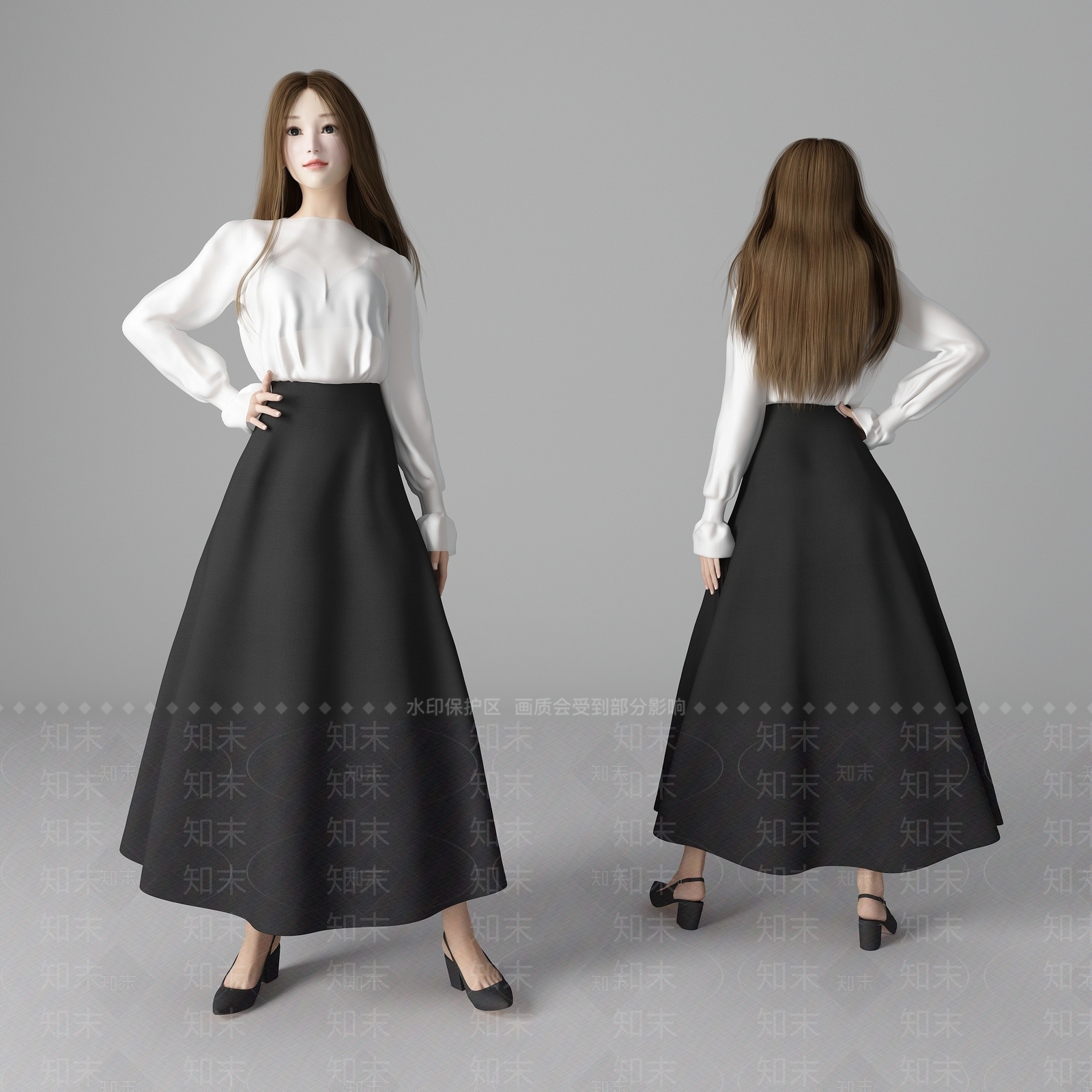 现代风格性感美女人物3D模型下载【ID:1193220727】