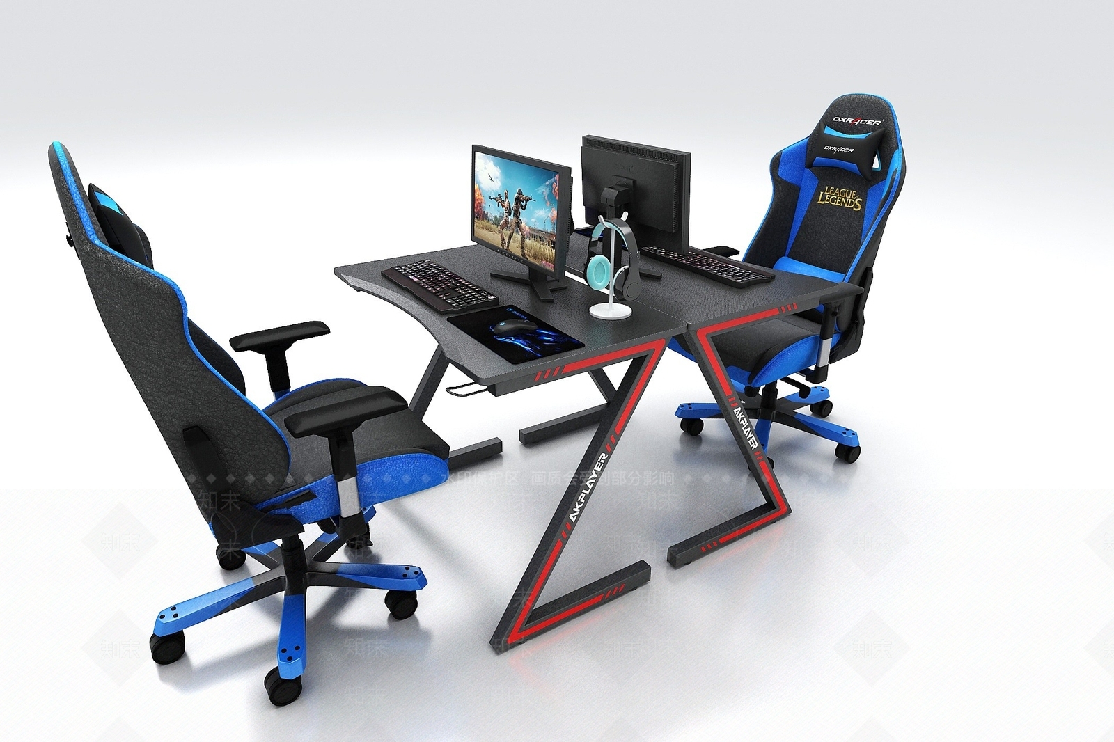 现代电竞桌3D模型下载【ID:1193220993】