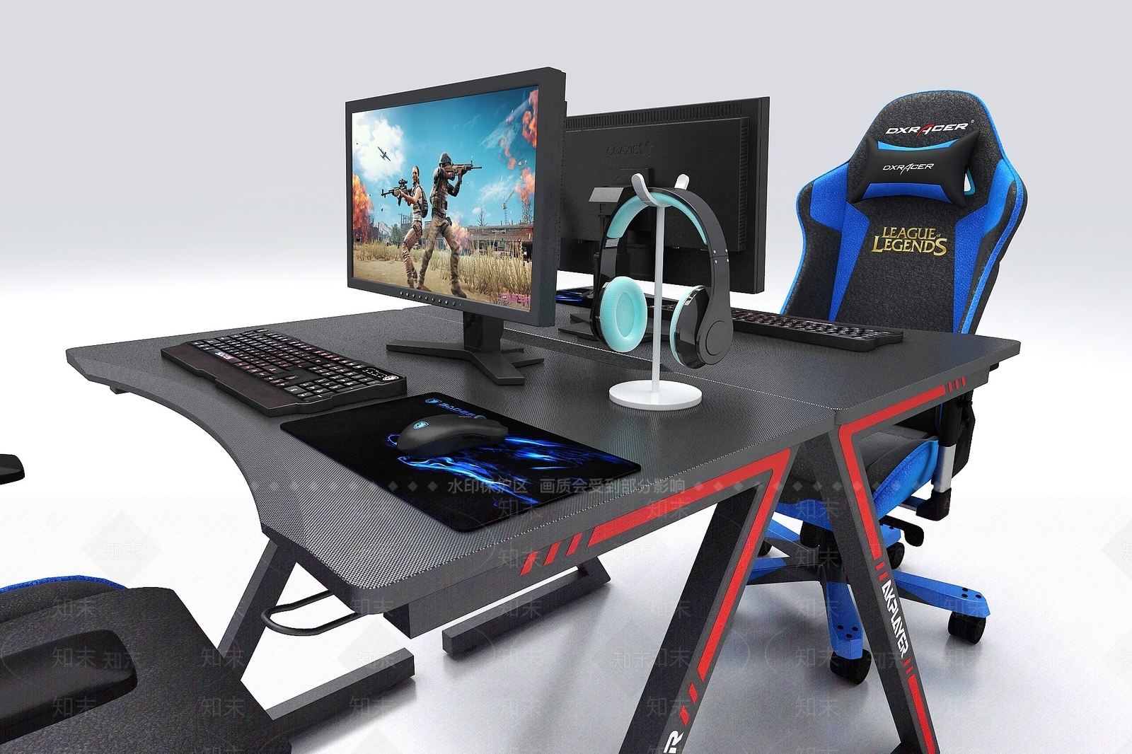 现代电竞桌3D模型下载【ID:1193220993】