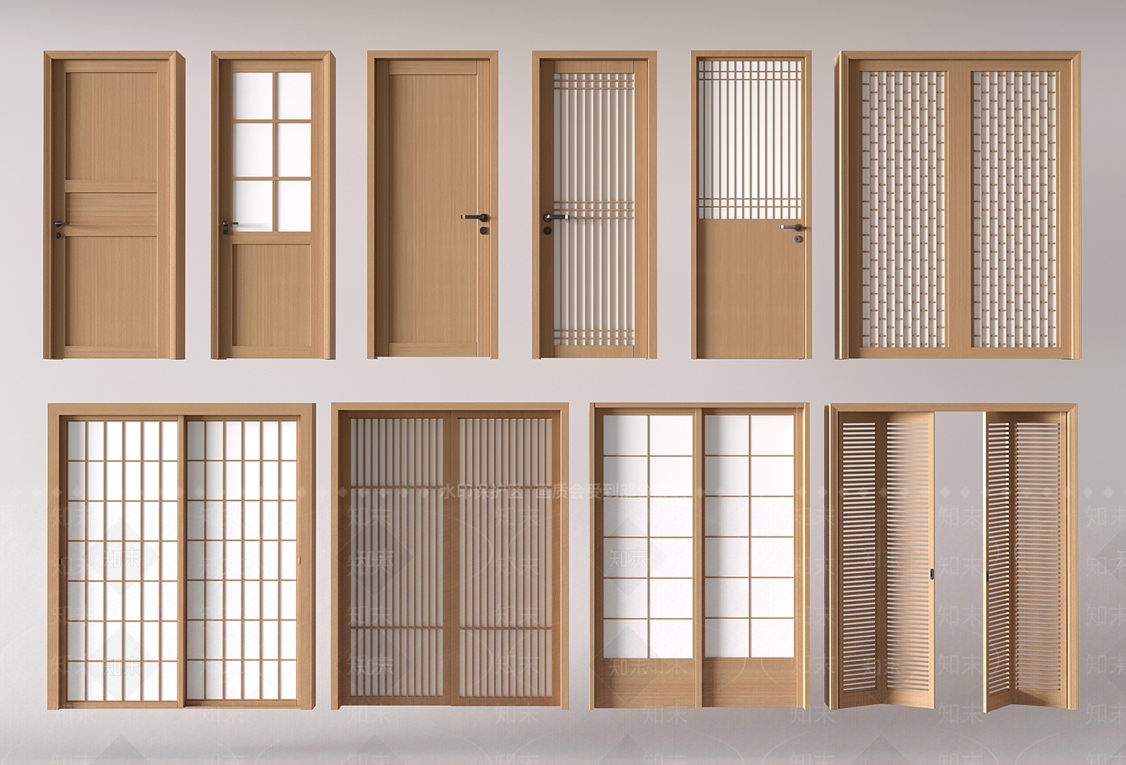 日式推拉门3D模型下载【ID:1193317344】