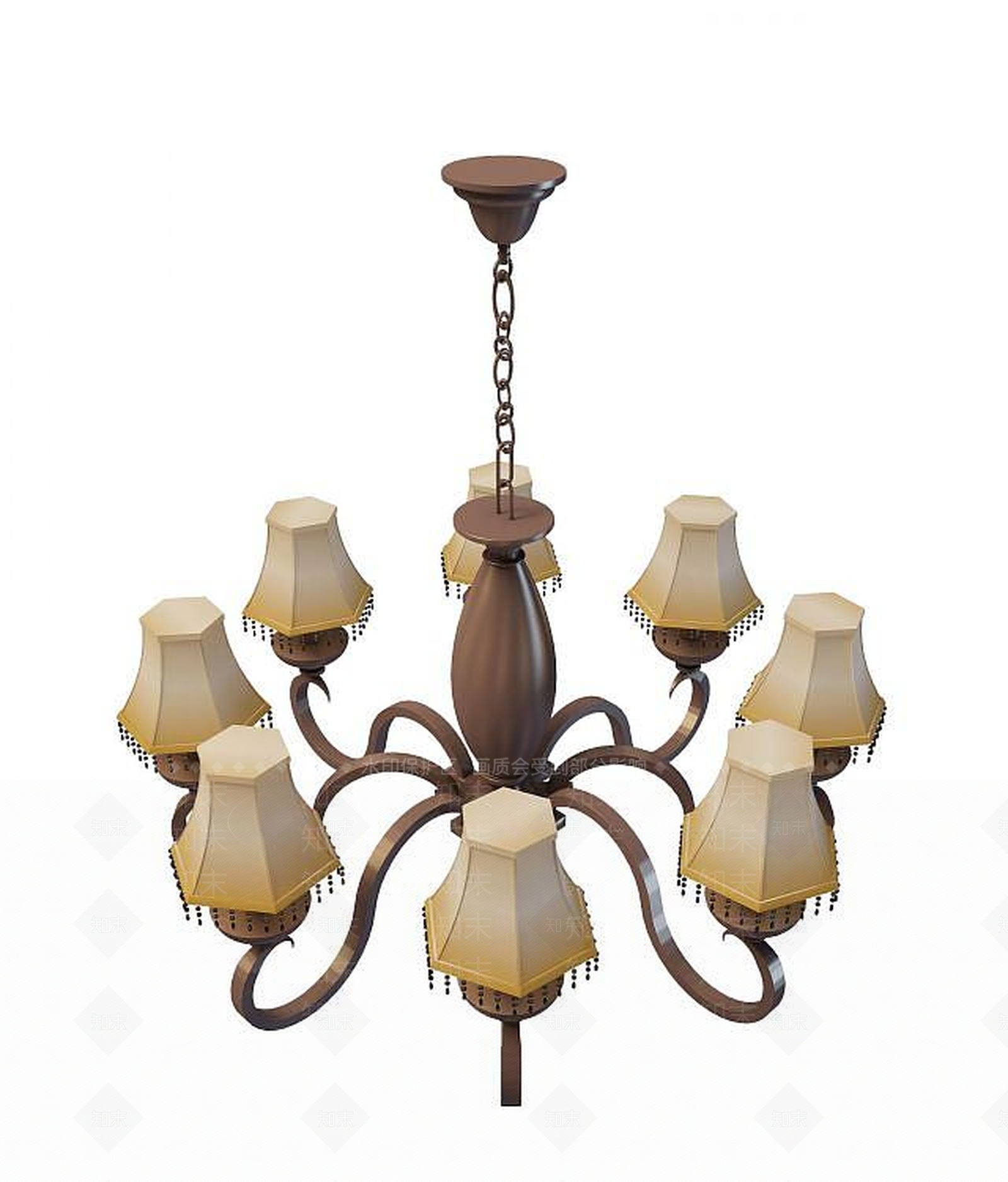 现代客厅古典吊灯3D模型下载【ID:1193222067】