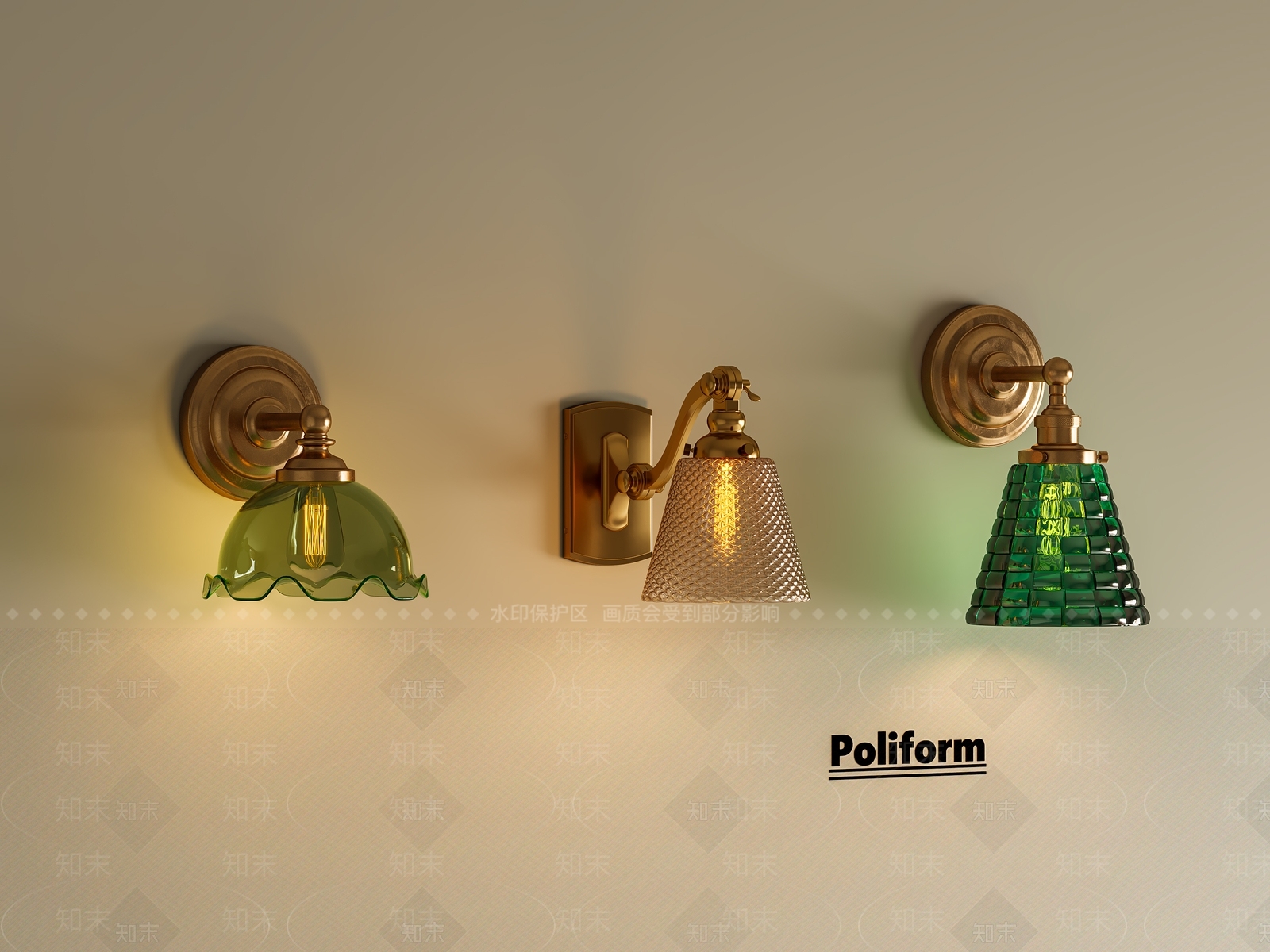 法式复古壁灯3D模型下载【ID:1193223967】
