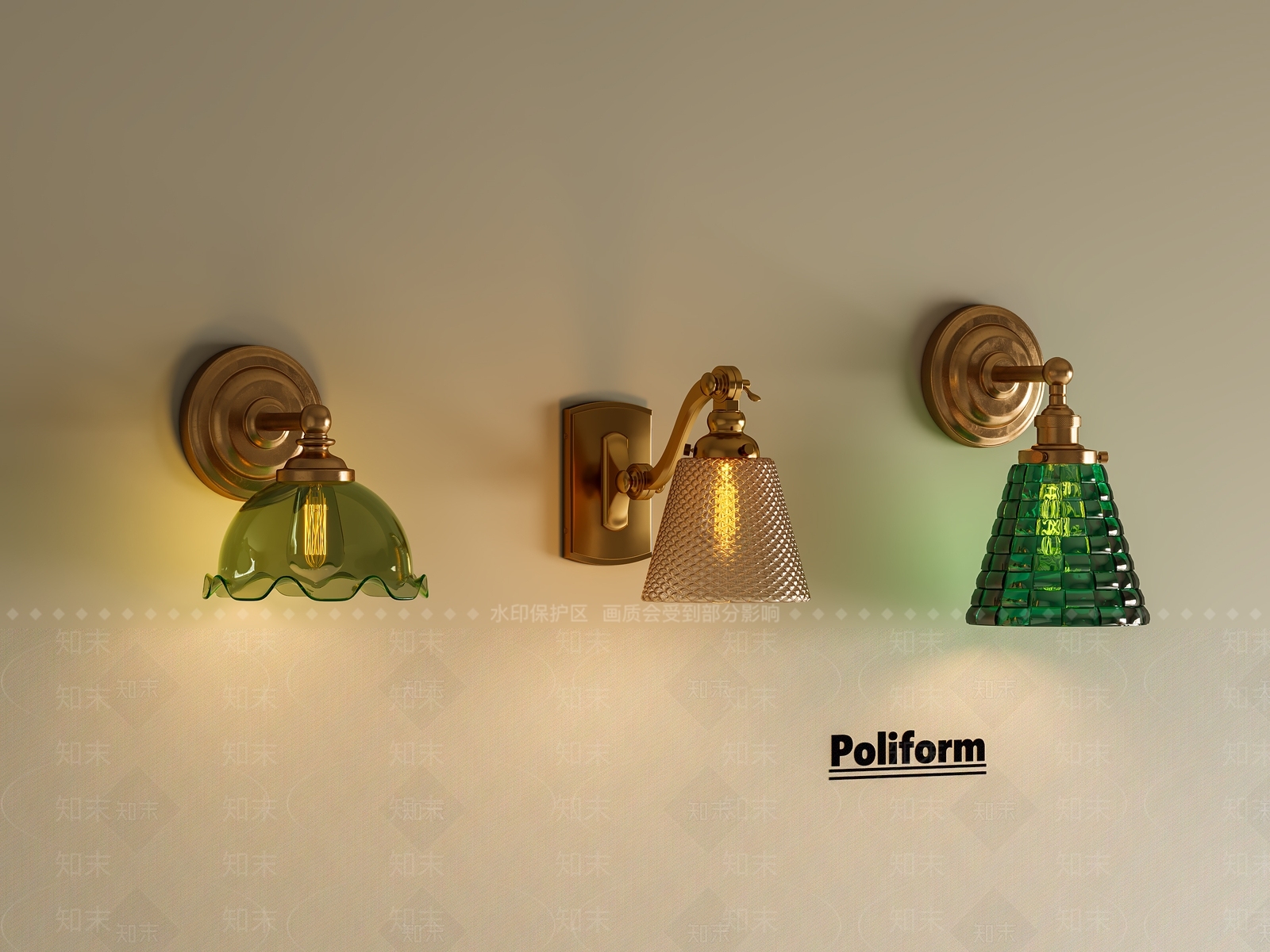 美式复古壁灯SU模型下载【ID:1193224160】