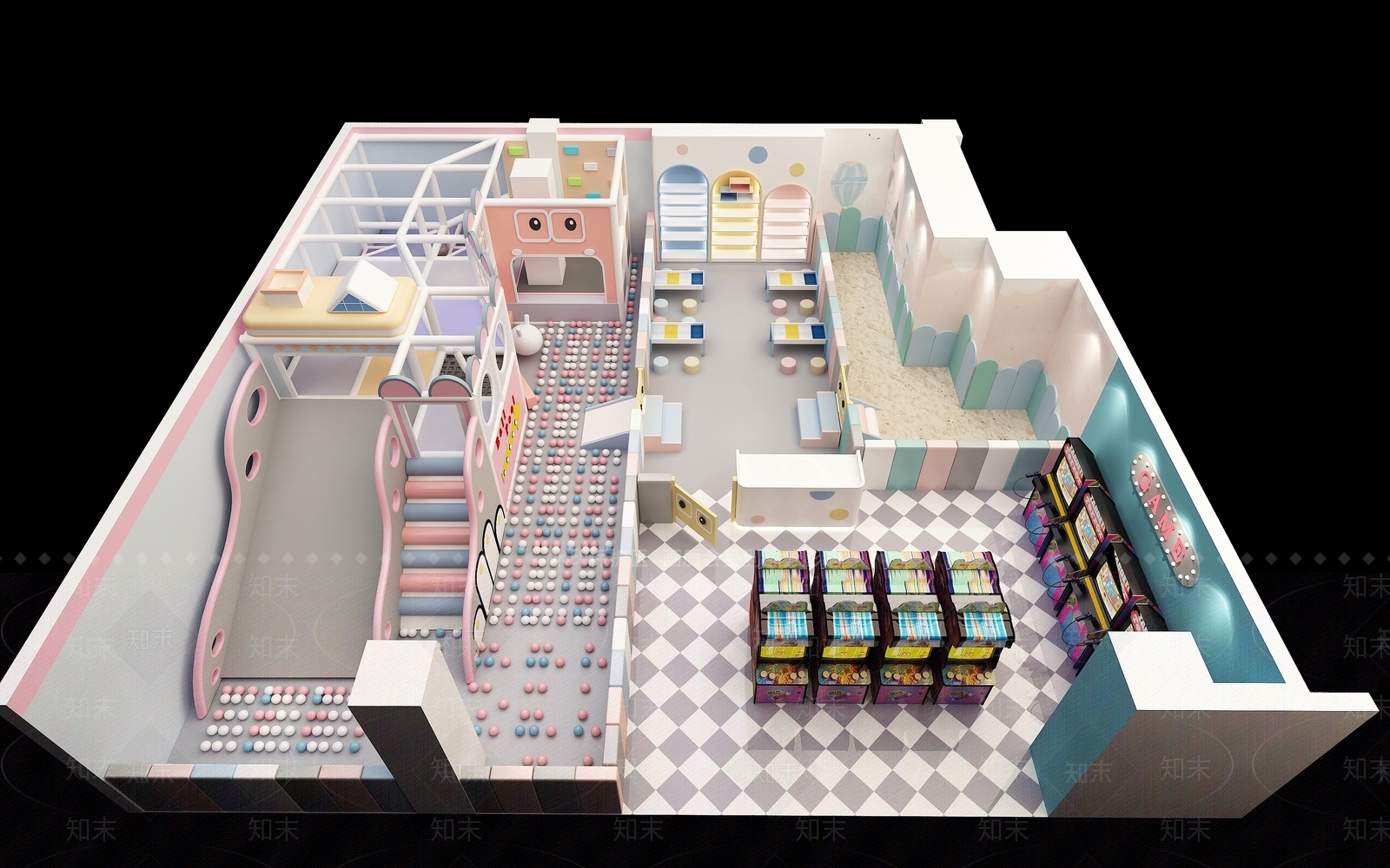 现代儿童游乐场3D模型下载【ID:1193224762】