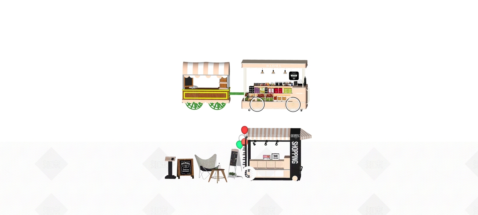 餐车SU模型下载【ID:1193237207】