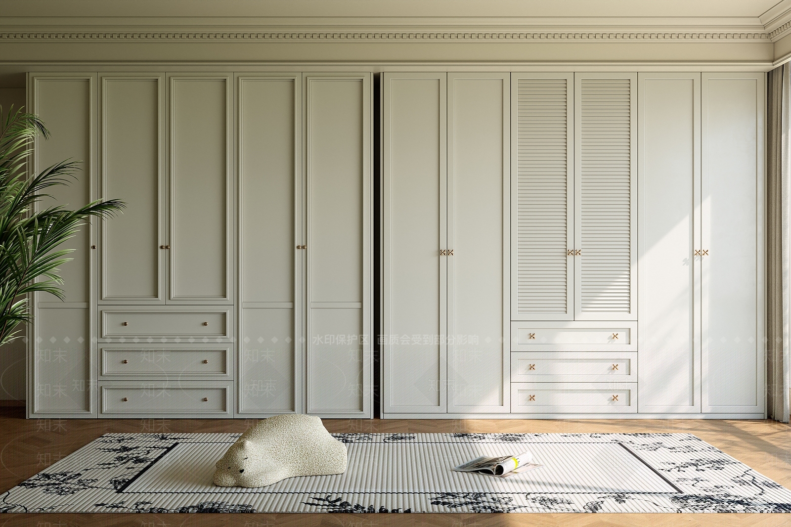 法式衣柜SU模型下载【ID:1193239998】