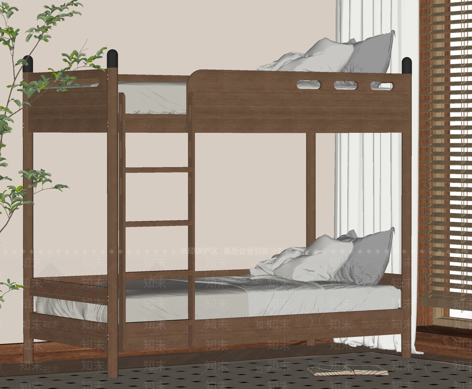 现代上下床SU模型下载【ID:1193240538】