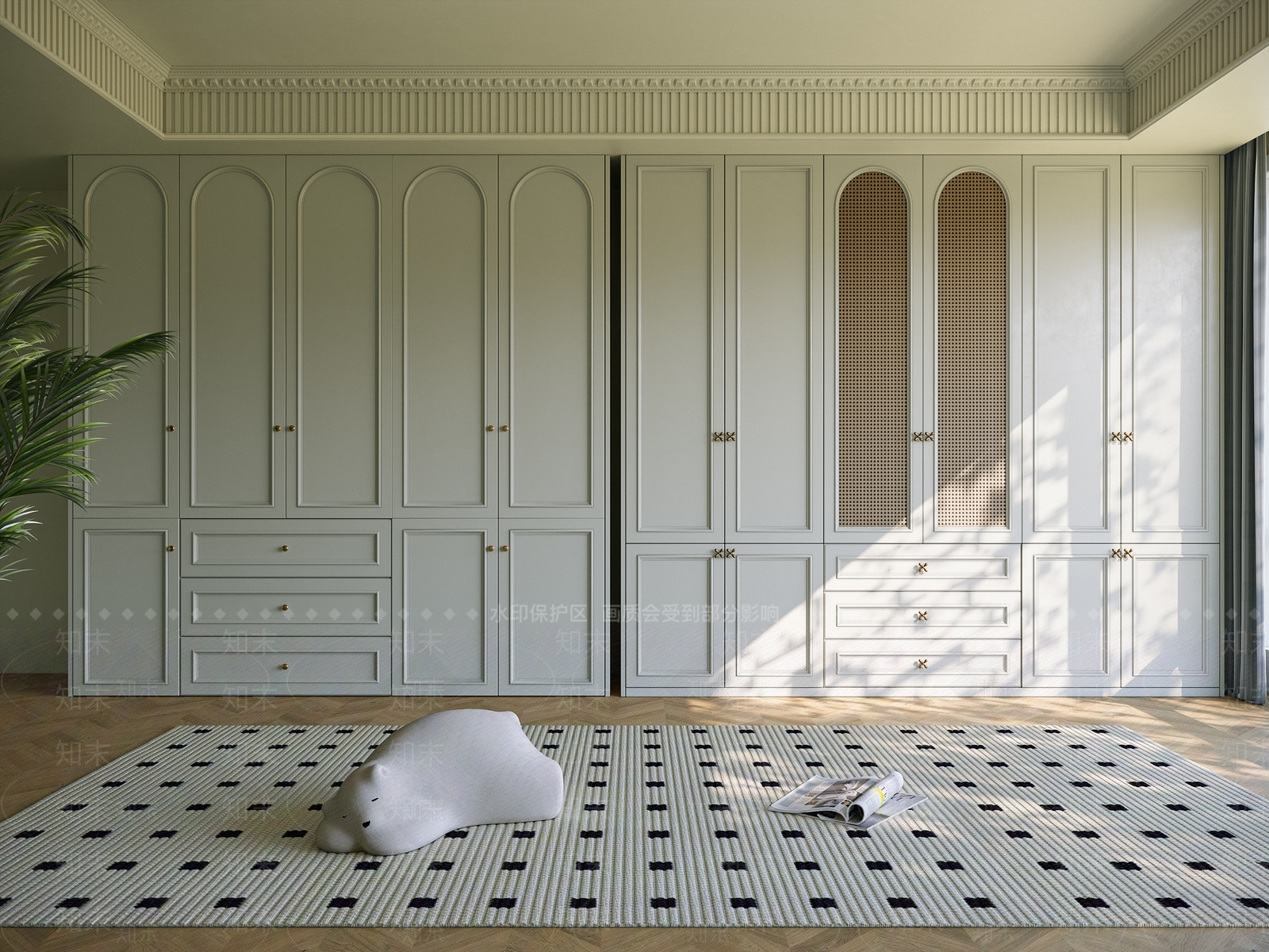 法式衣柜3D模型下载【ID:1193243211】